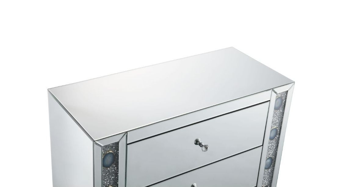 Sonia 90322 Mirrored/Faux Agate Cabinet/Console Table