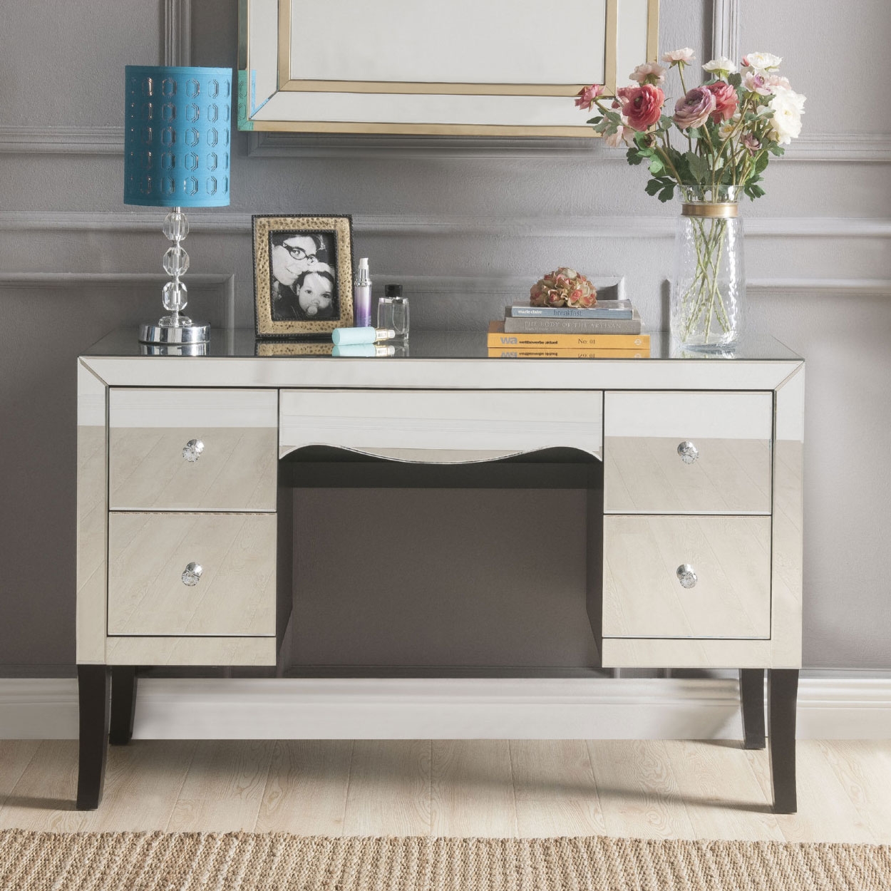 Ratana 90328 Mirrored Vanity Desk