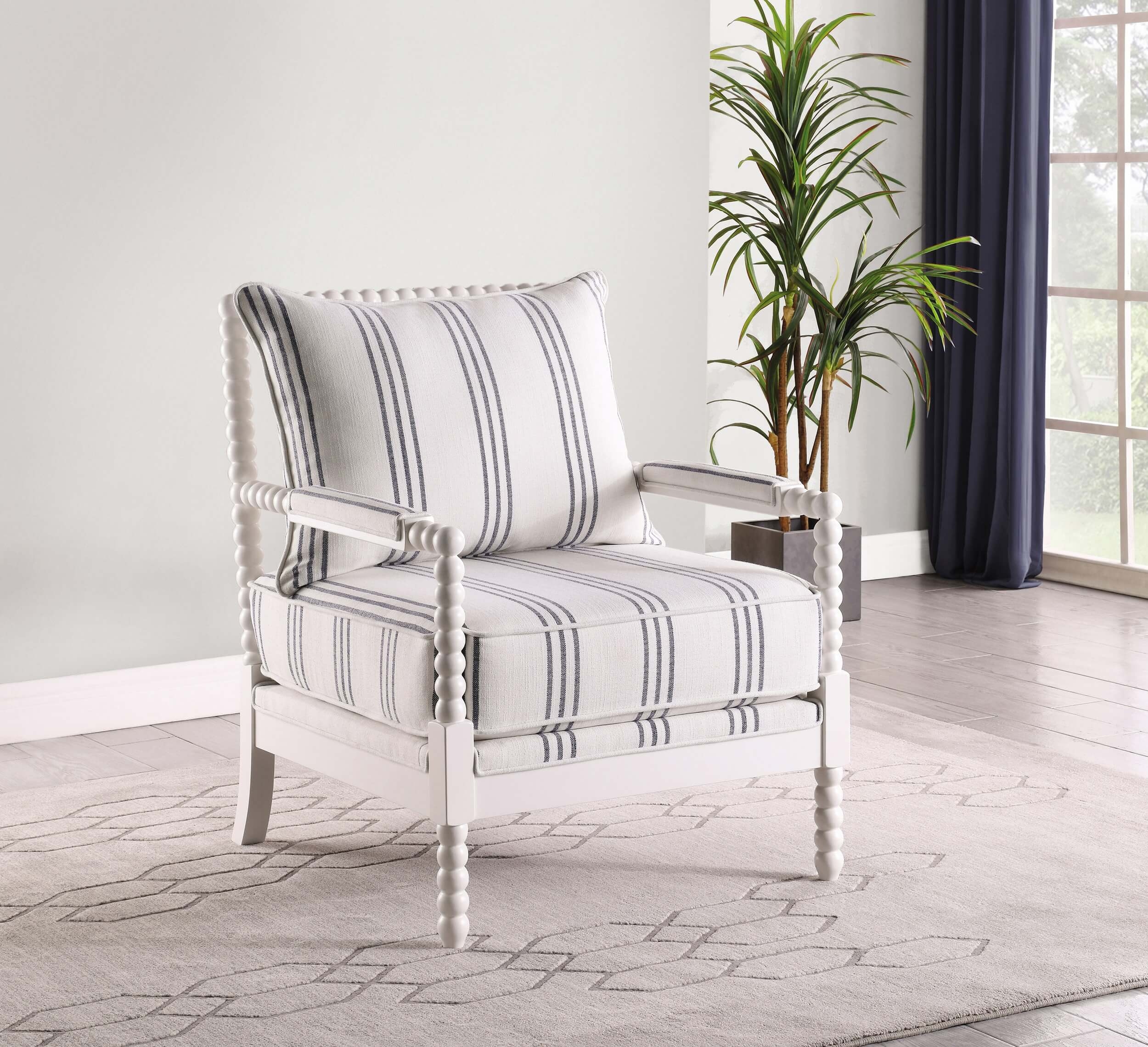 Blanchett Fabric Accent Chair with Spindle Frame