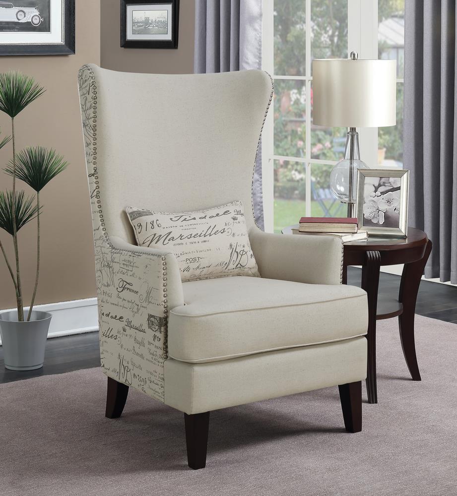Pippin Curved Arm High Back Fabric Accent Chair