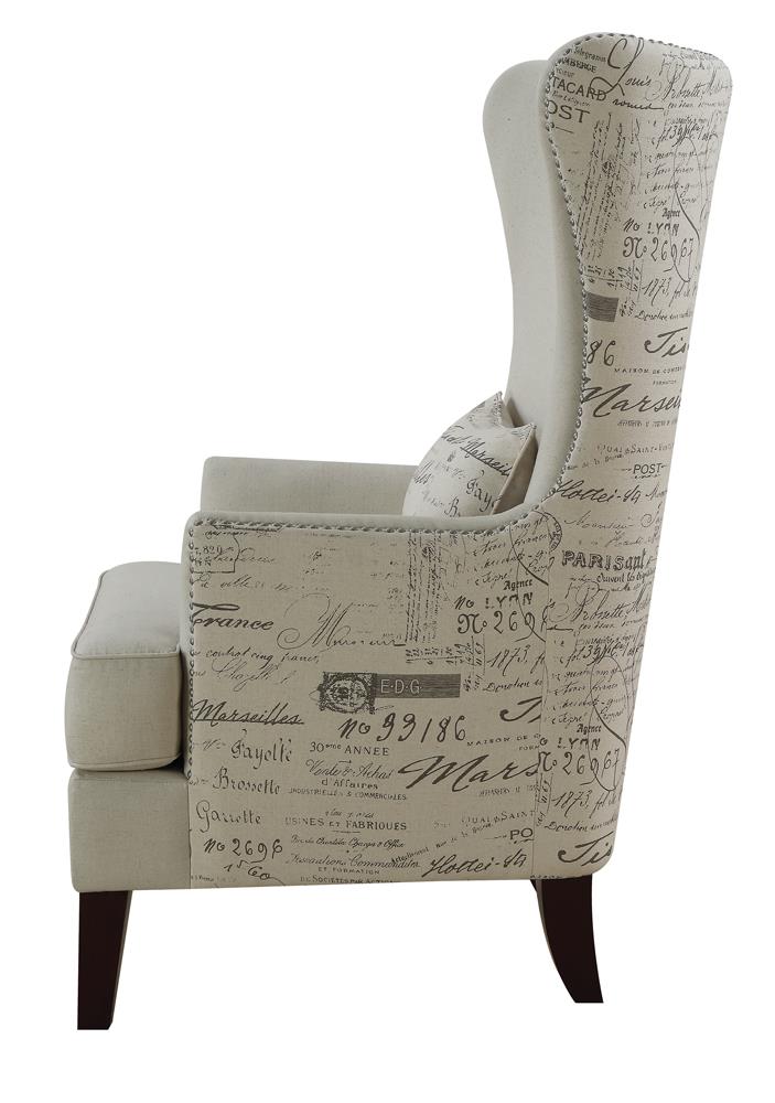 Pippin Curved Arm High Back Fabric Accent Chair