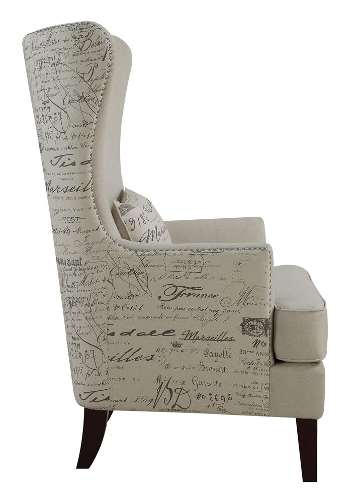 Pippin Curved Arm High Back Fabric Accent Chair