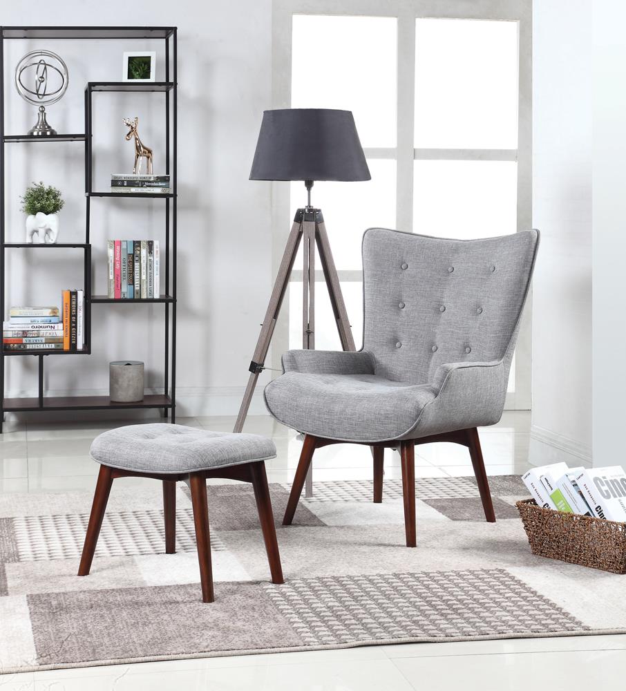 Willow Fabric Accent Chair with Ottoman
