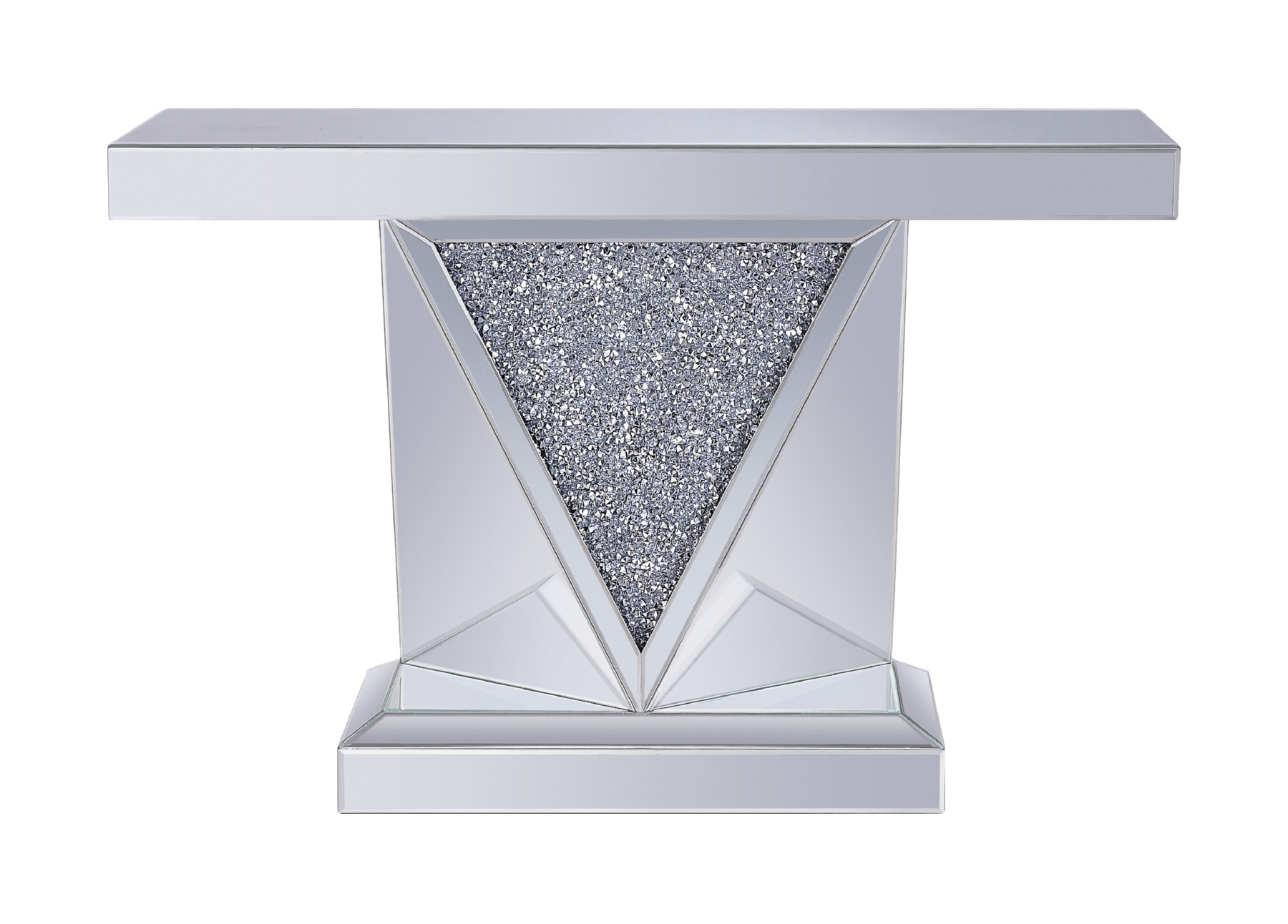 Noralie 90448 Mirrored/Faux Diamonds Console Table