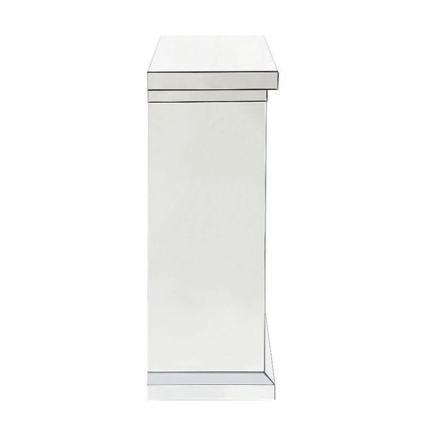 Noralie 90455 Mirror/Faux Diamonds LED Fireplace w/ Adjustable Temperature & Timer