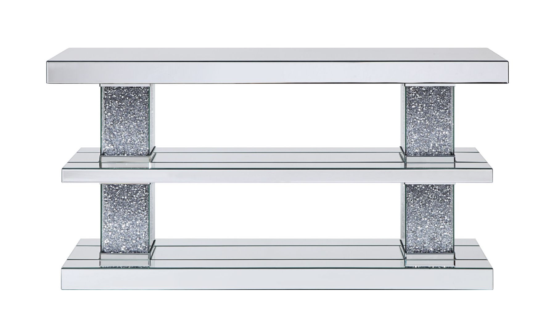 Noralie 90462 Mirrored/Faux Diamonds Console Table