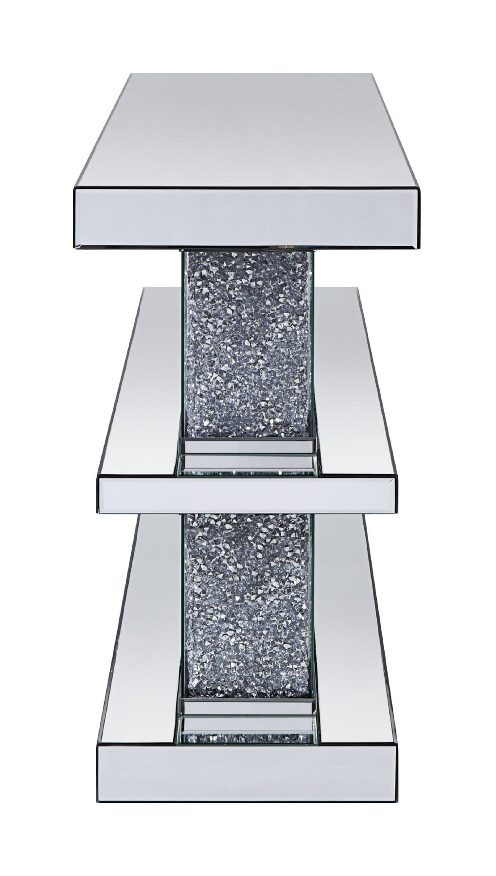 Noralie 90462 Mirrored/Faux Diamonds Console Table