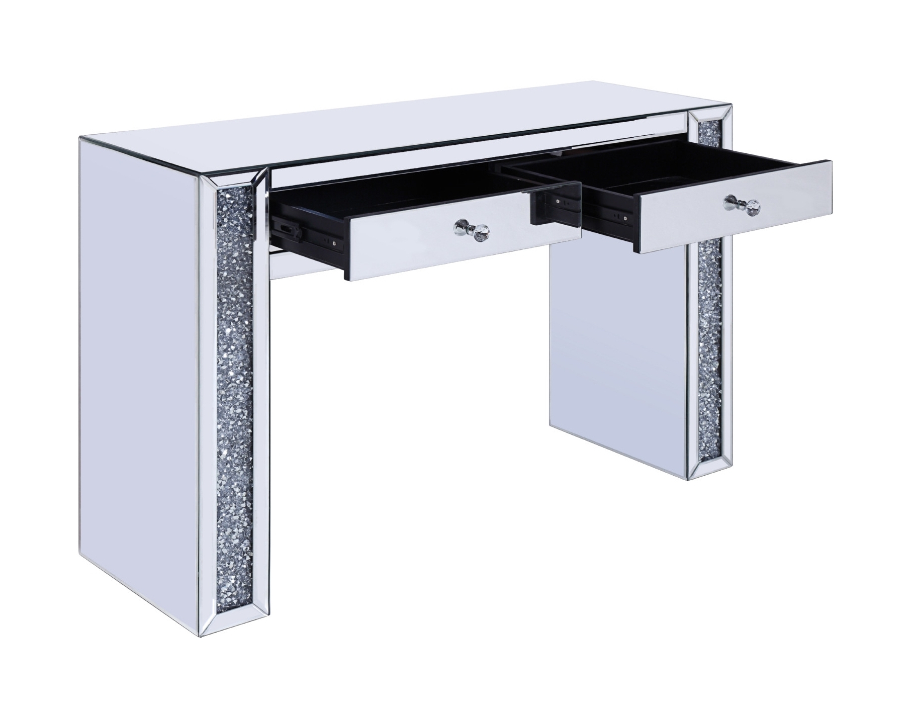 Noralie 90465 Mirrored/Faux Diamonds Vanity Desk