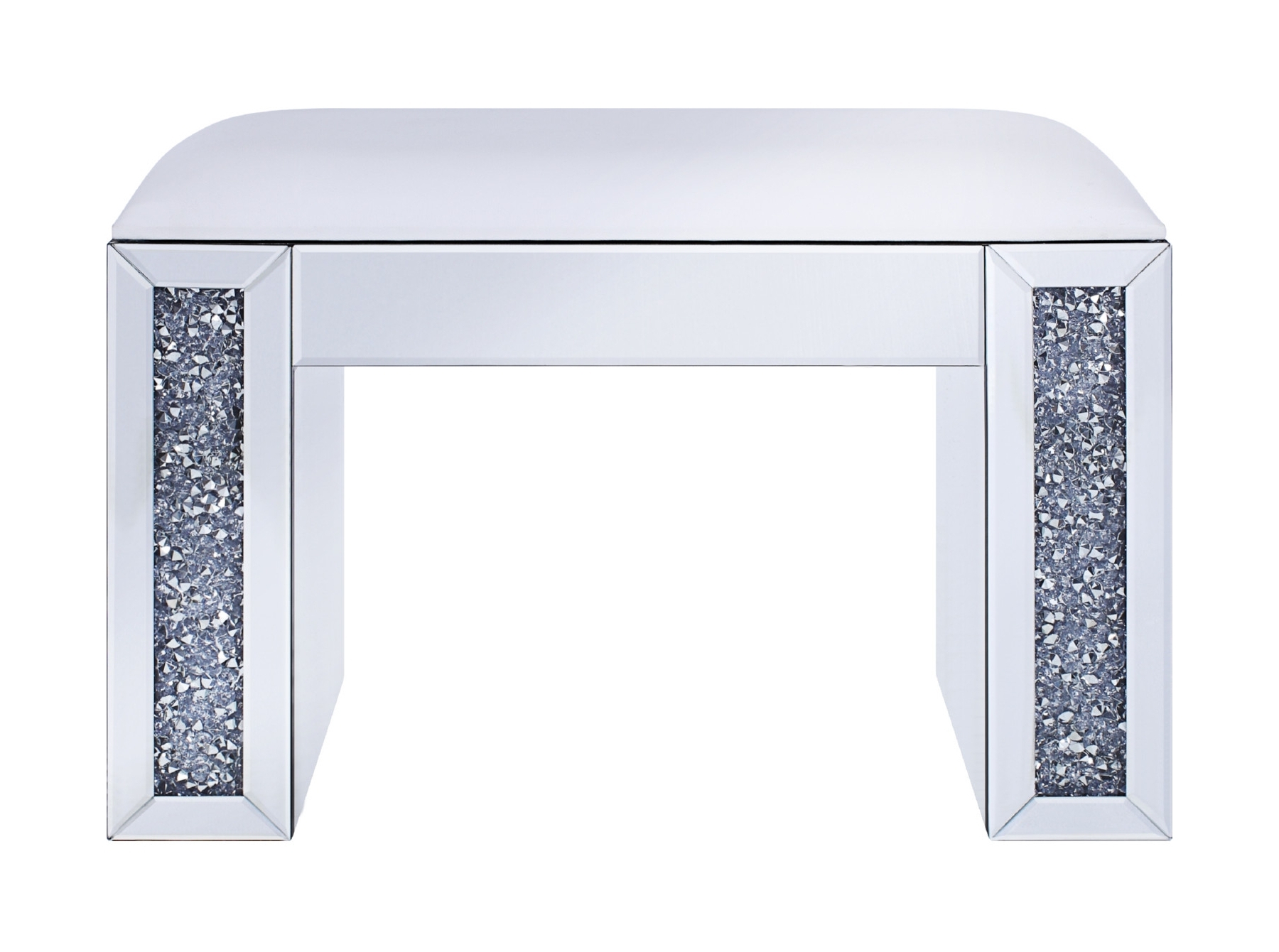 Noralie 90467 PU/Mirrored/Faux Diamonds Vanity Stool