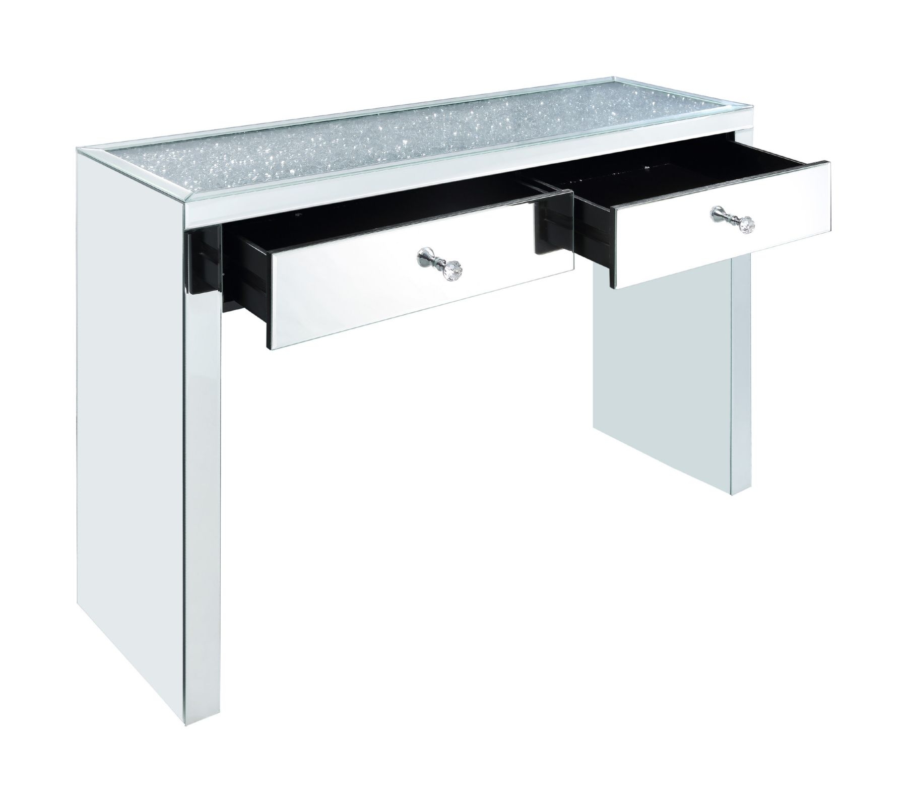 Noralie 90507 Mirrored/Faux Diamonds Console Table