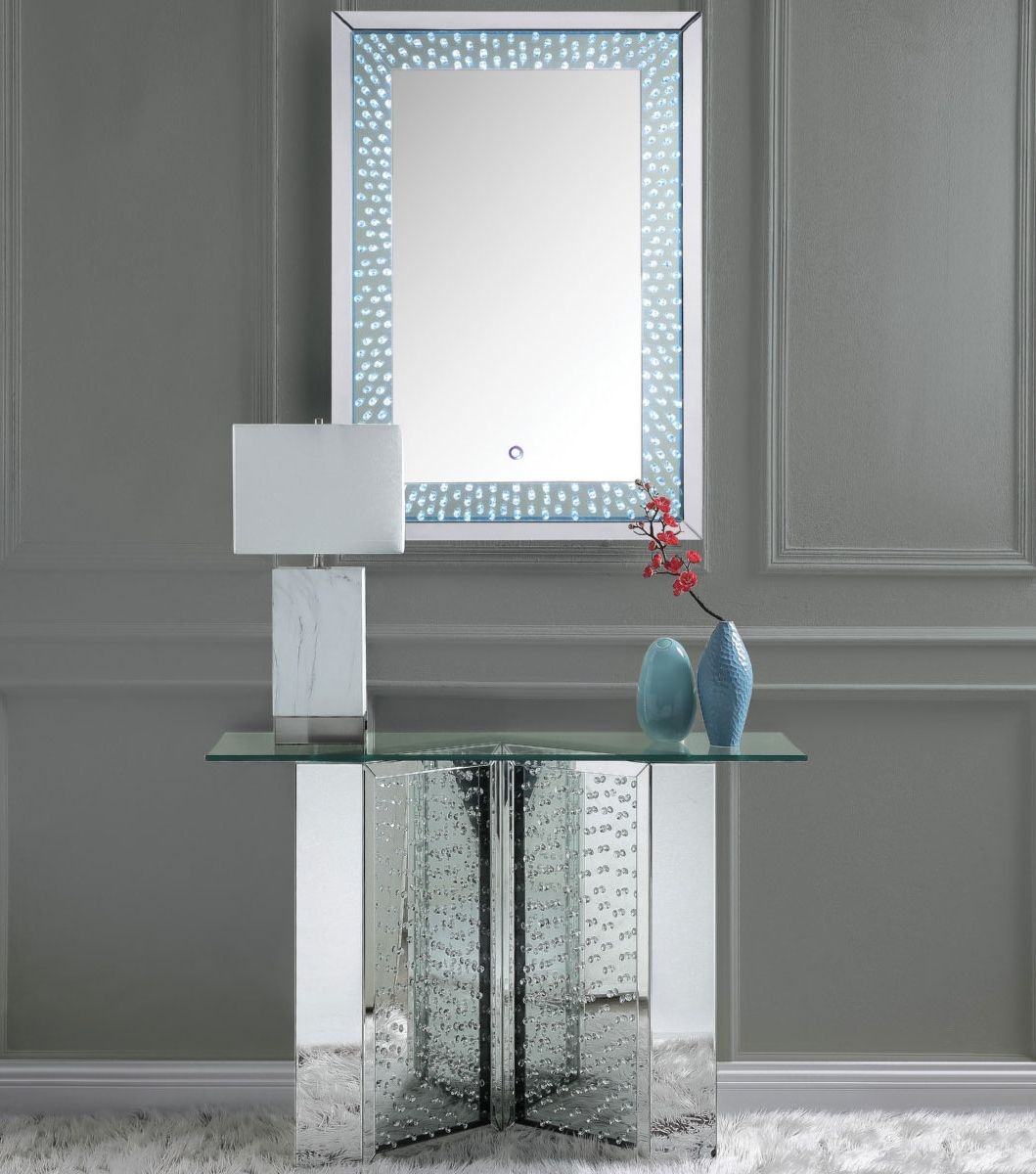 Nysa 97591 Mirrored/Faux Crystals Wall Mirror w/LED Light