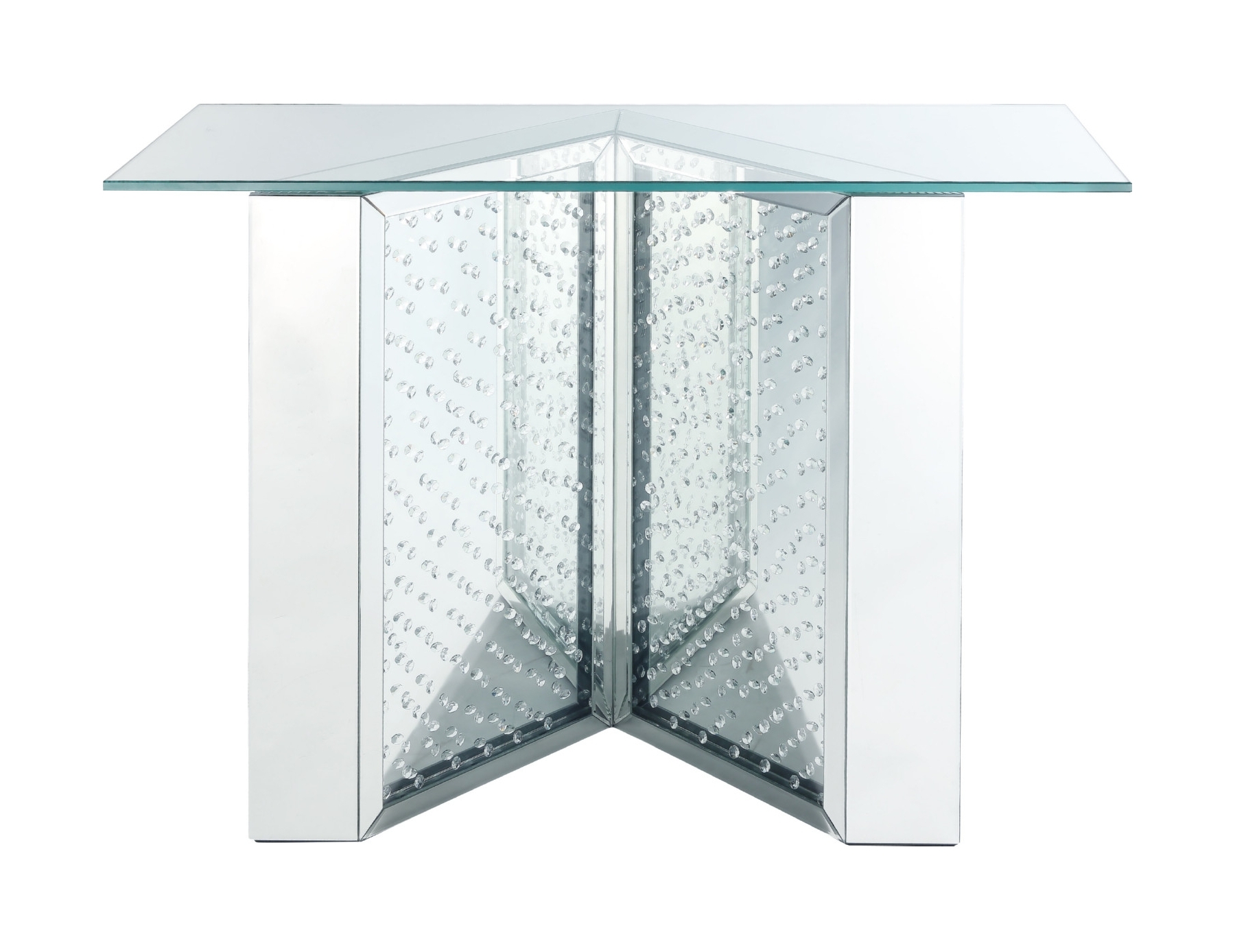 Nysa 90510 Mirrored/Faux Crystals Console Table