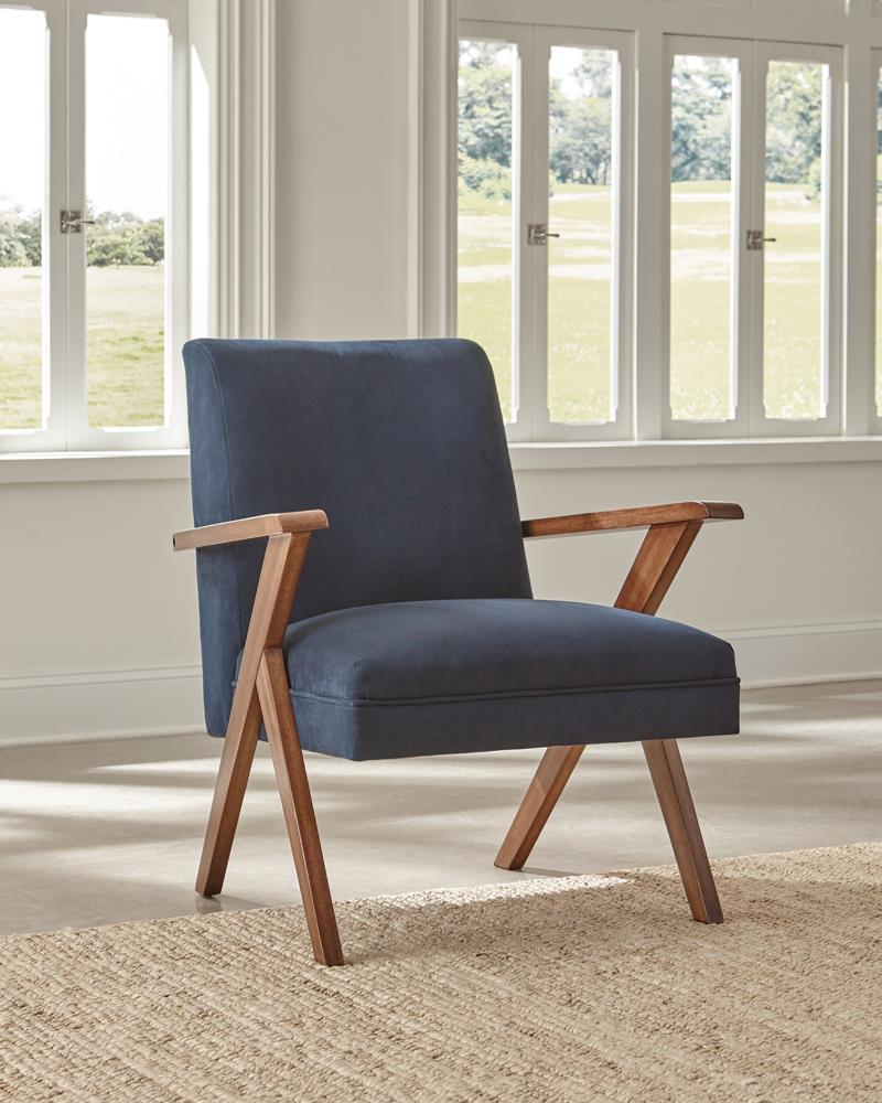 Cheryl Fabric Accent Chair with Wooden Arms