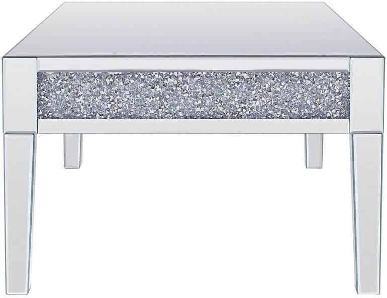 Noralie Mirrored/Faux Diamonds Rectangular Coffee Table