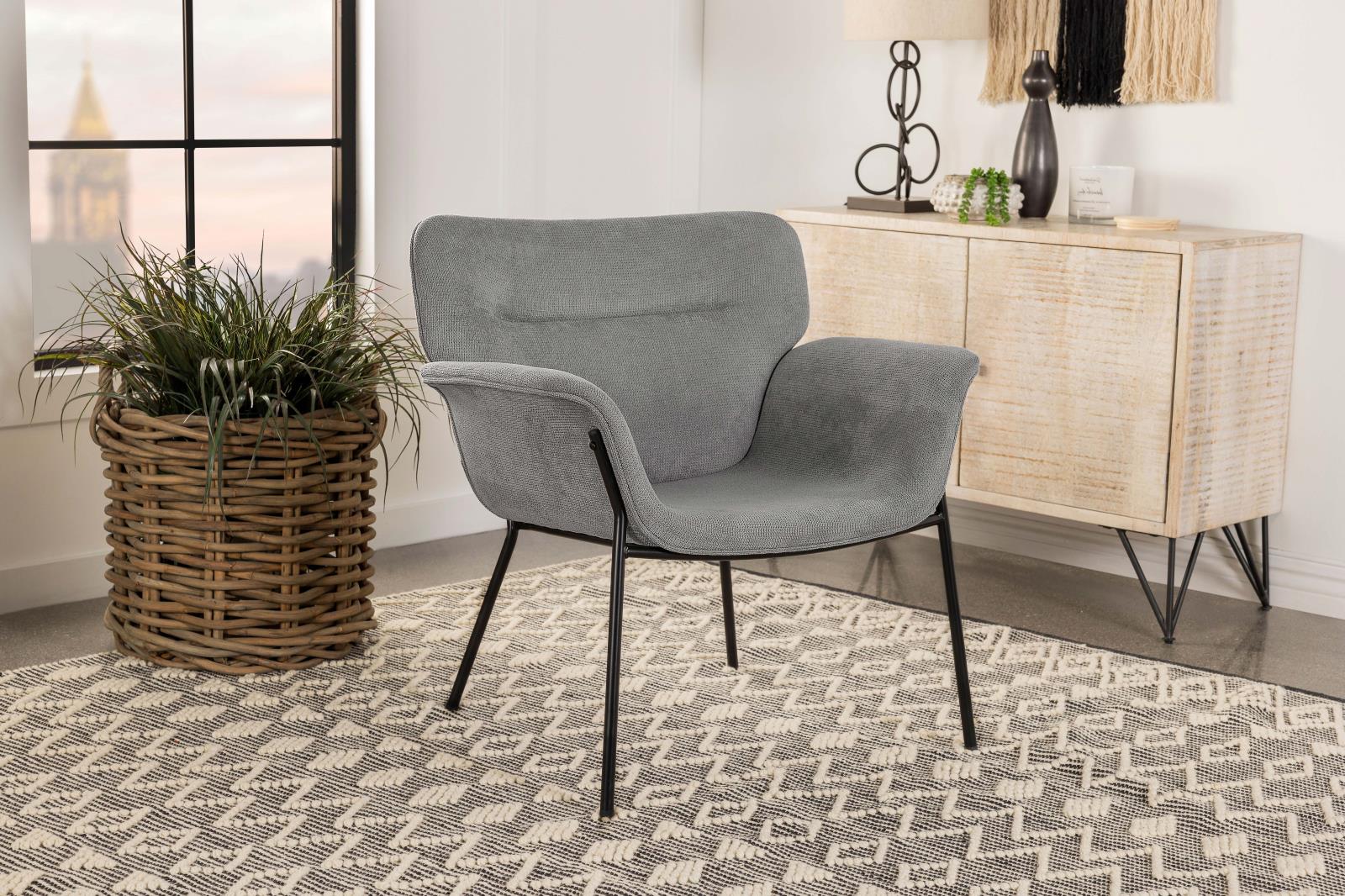 Davina Fabric Flared Arms Accent Chair