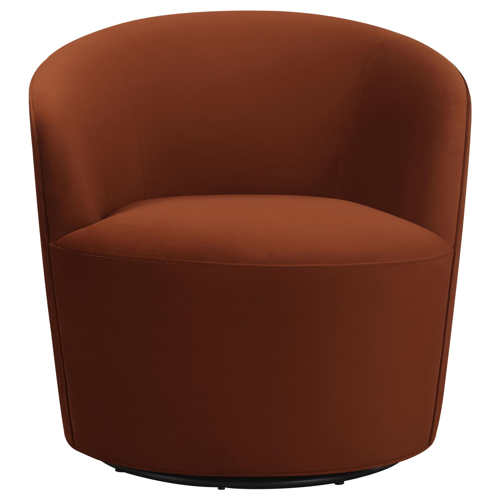 Joyce Velvet Sloped Arms Swivel Chair