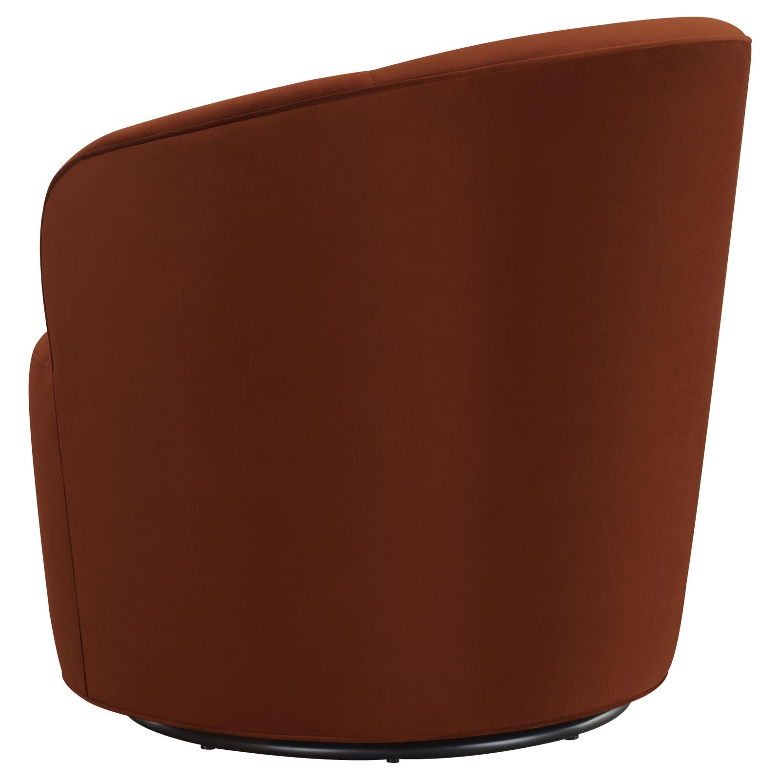 Joyce Velvet Sloped Arms Swivel Chair