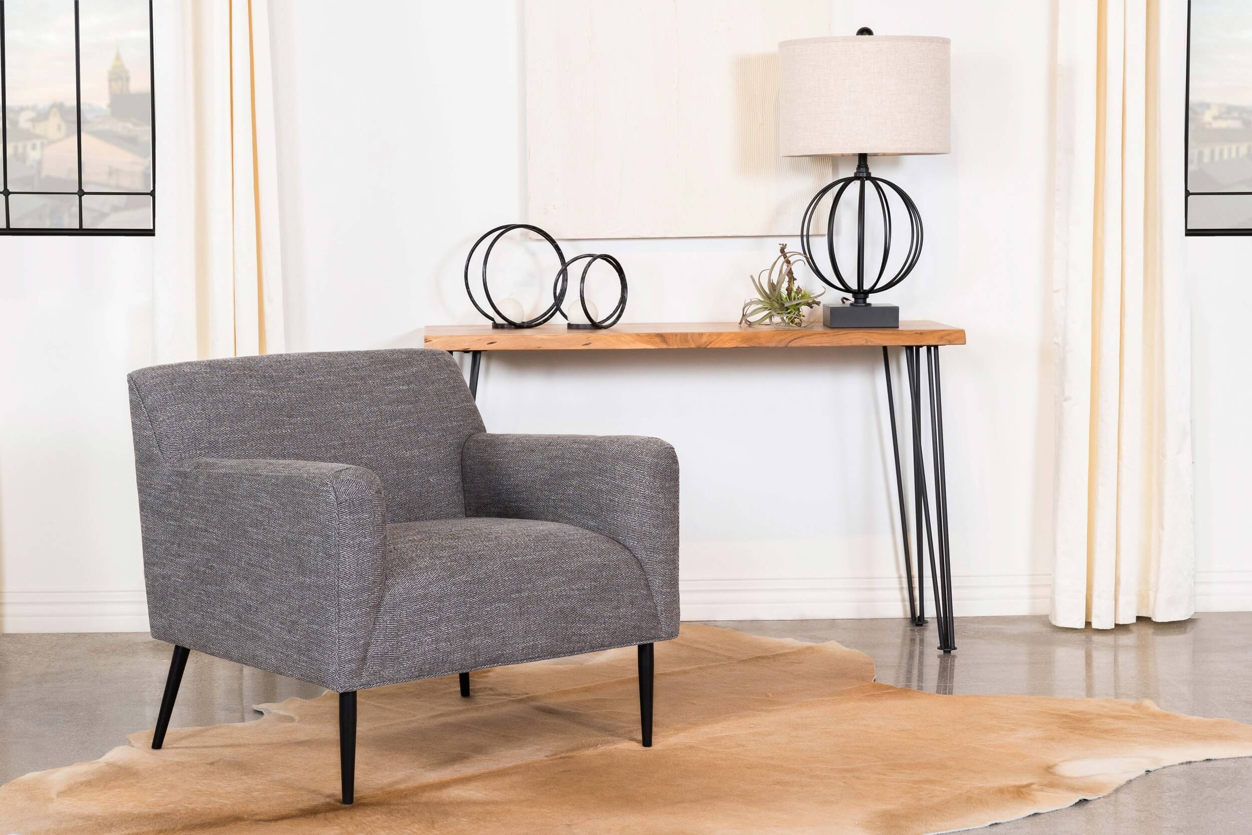 Darlene Fabric Tight Back Accent Chair