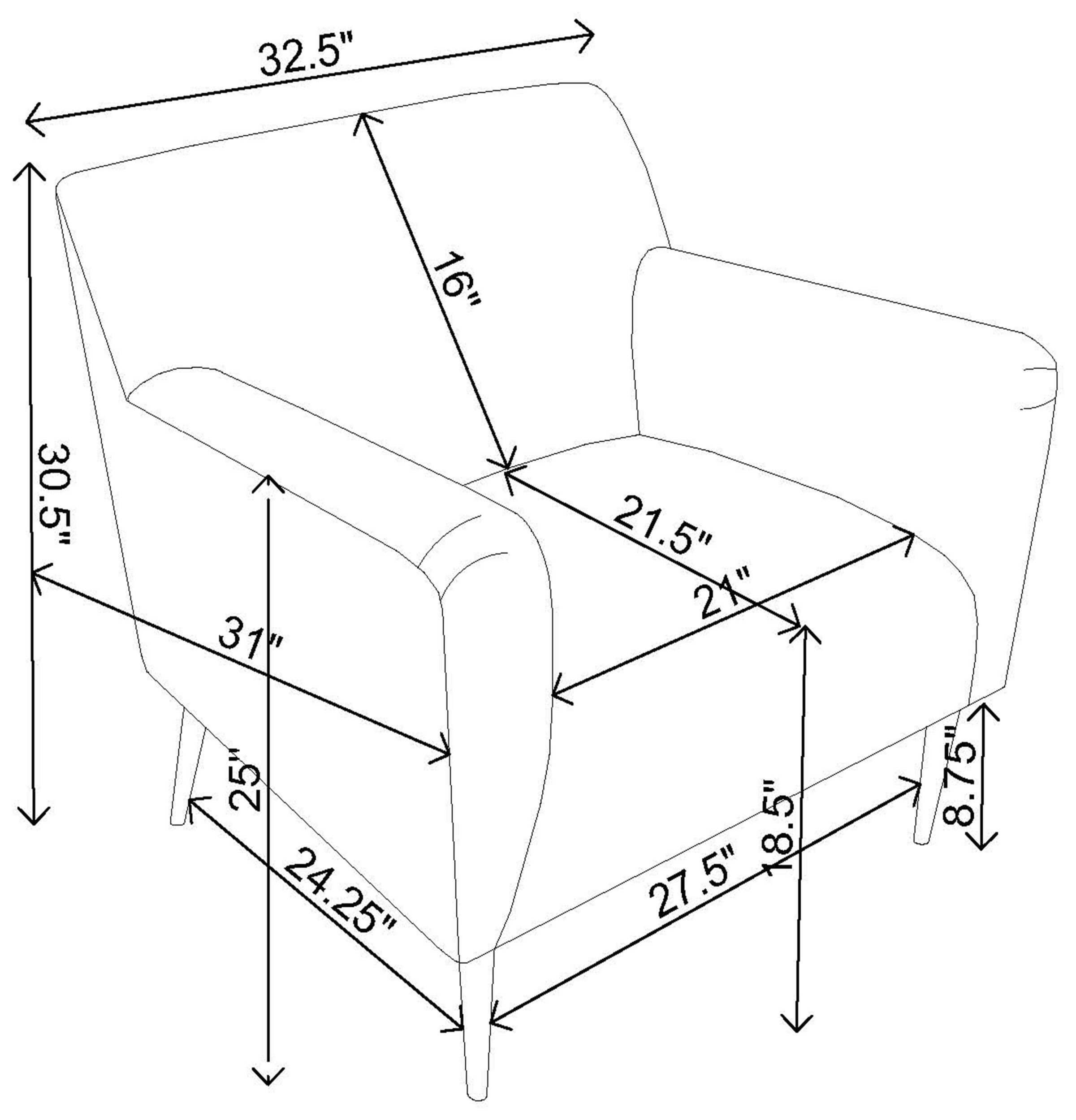 Darlene Fabric Tight Back Accent Chair