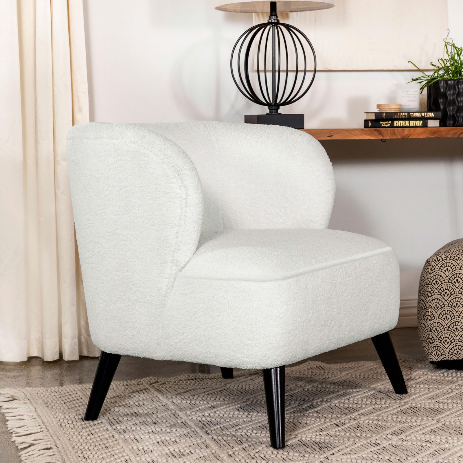 Alonzo Faux Fur Track Arms Accent Chair