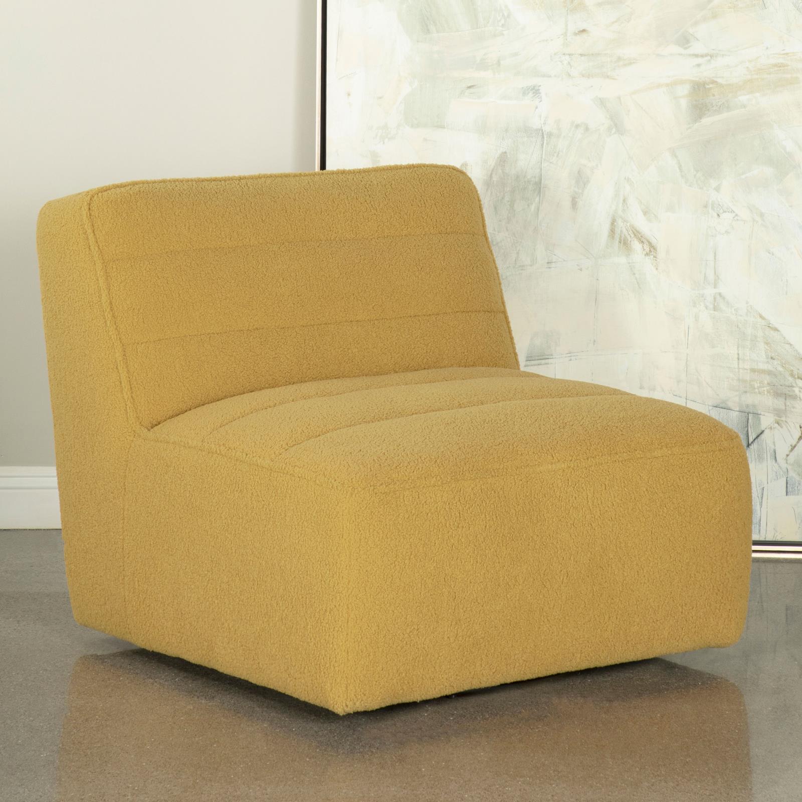 Cobie Fabric Swivel Armless Chair