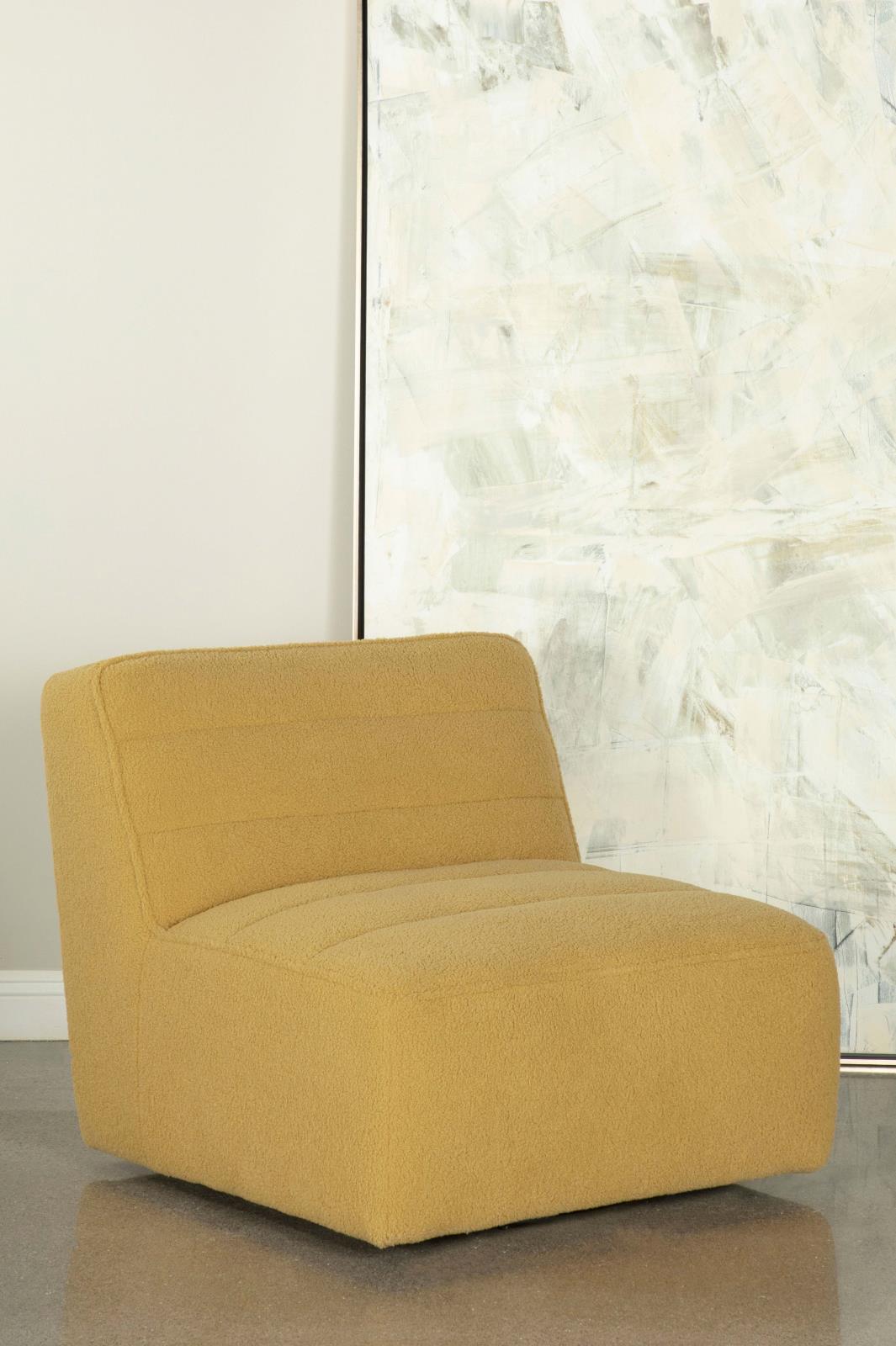 Cobie Fabric Swivel Armless Chair