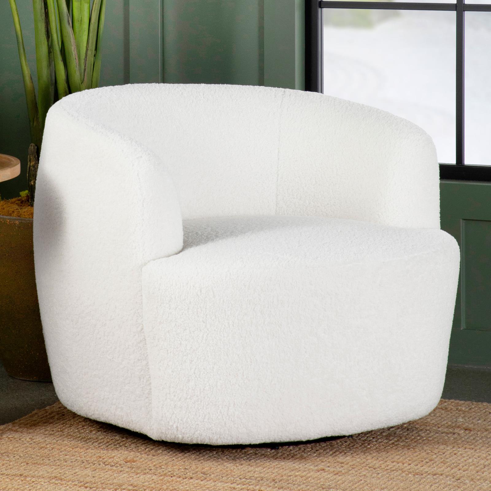 Hudson Faux Fux Swivel Chair