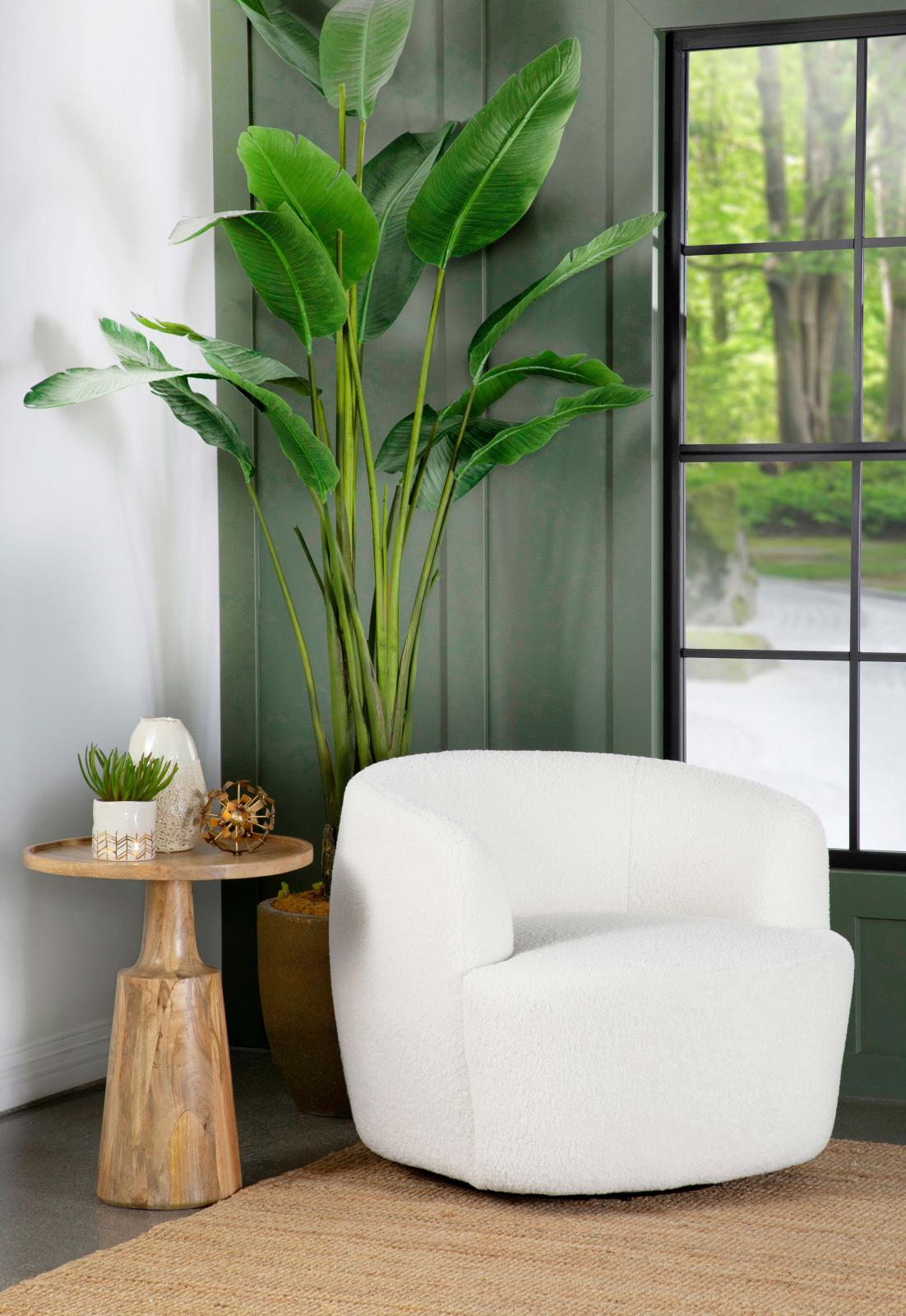 Hudson Faux Fux Swivel Chair