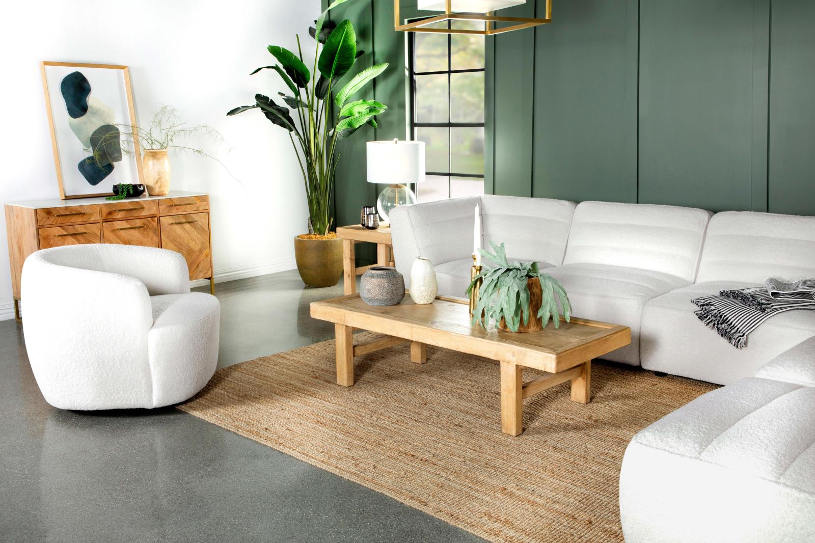 Hudson Faux Fux Swivel Chair