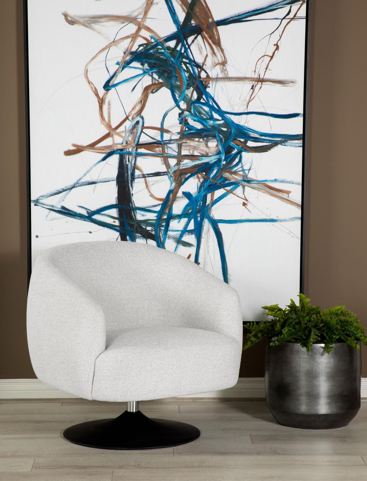 Dave Fabric Swivel Accent Chair