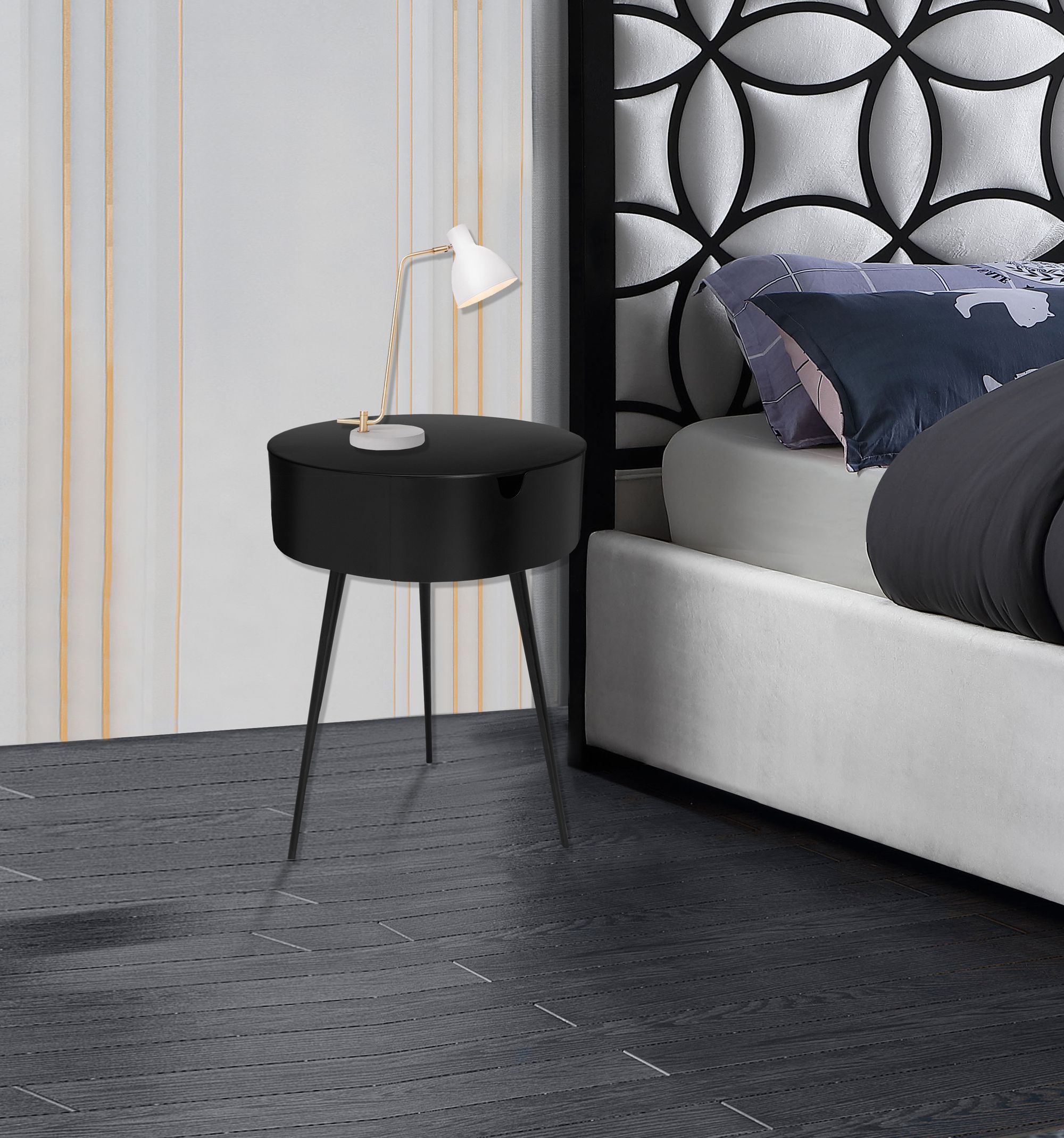 Bali 1-Drawer Metal Side Table/Nightstand