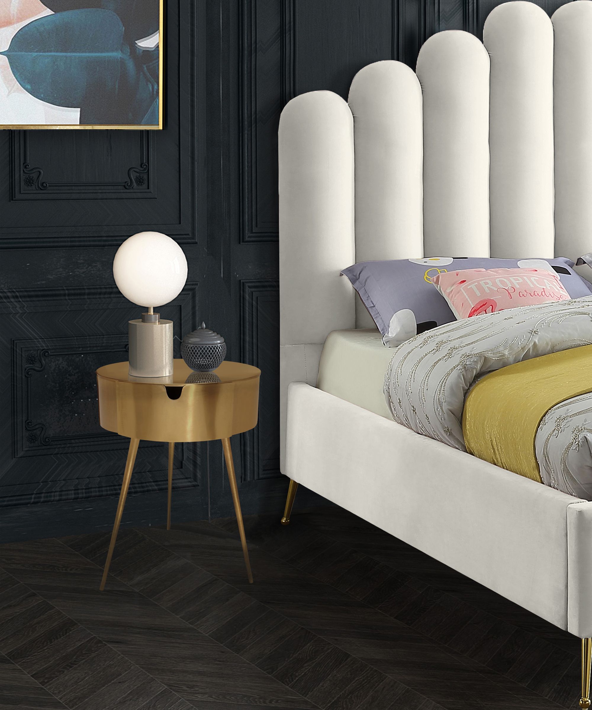 Bali 1-Drawer Metal Side Table/Nightstand