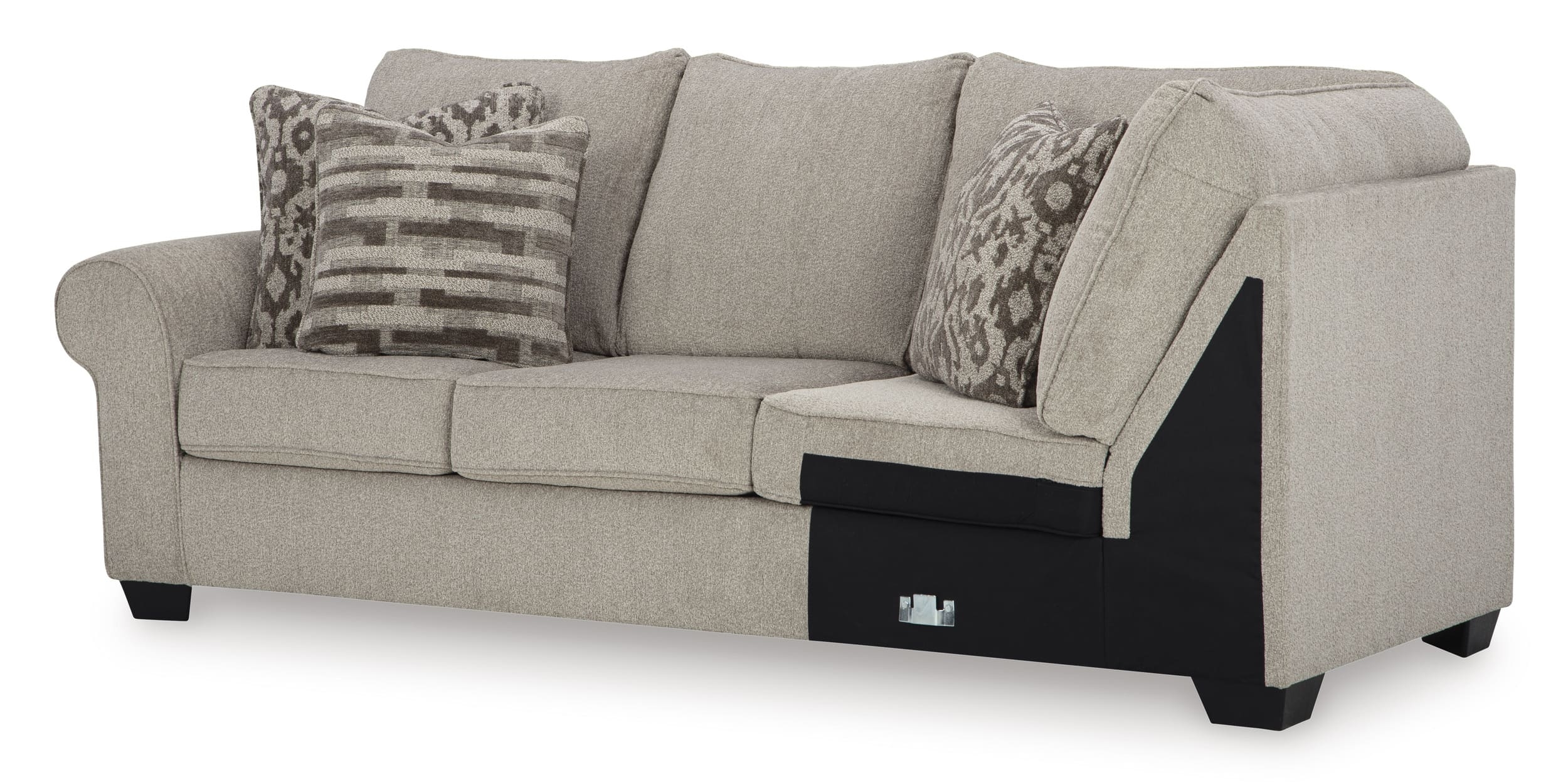 Claireah 3-Piece Polyester L-Shaped Sectional Sofa
