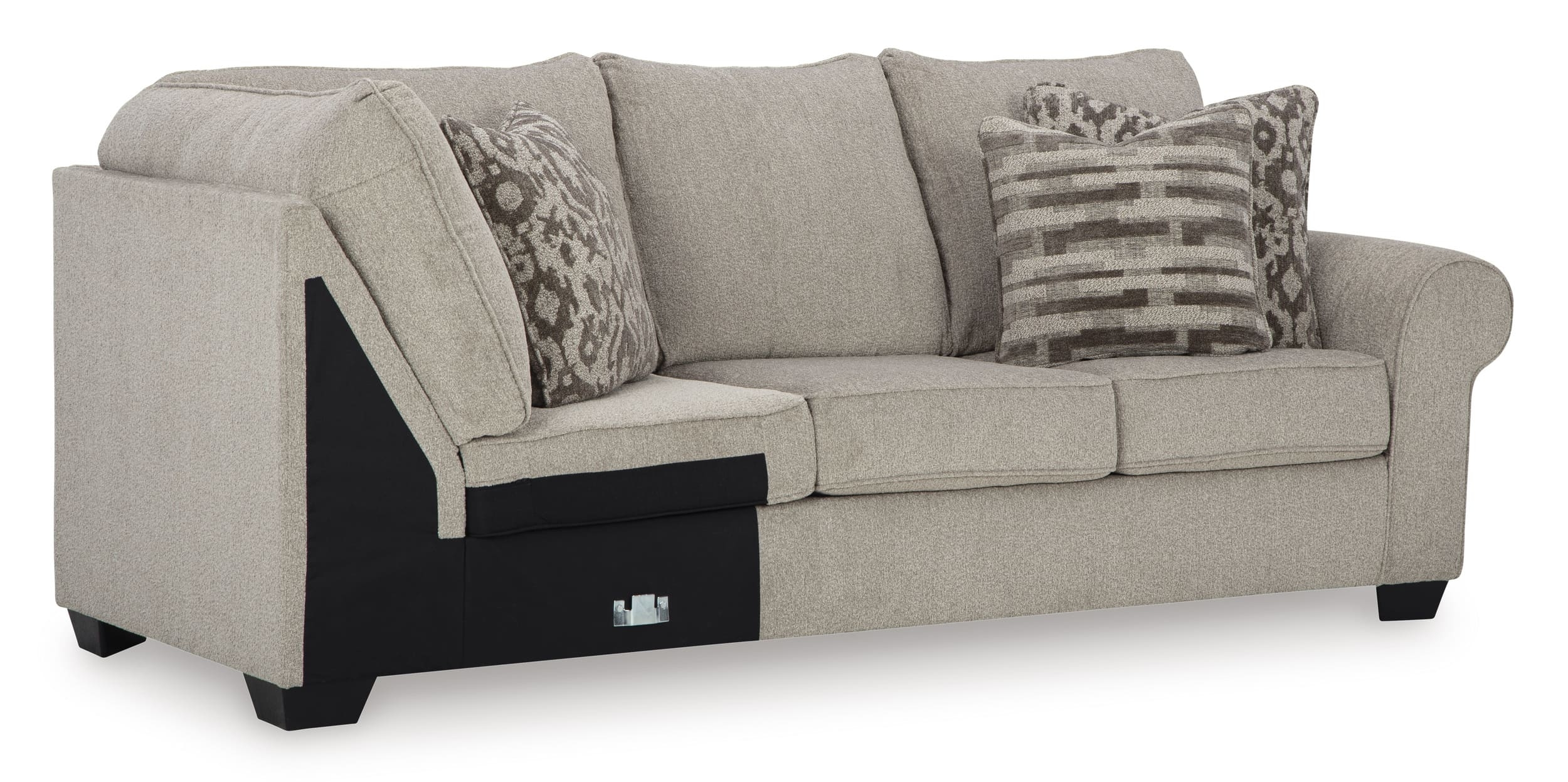 Claireah 3-Piece Polyester L-Shaped Sectional Sofa