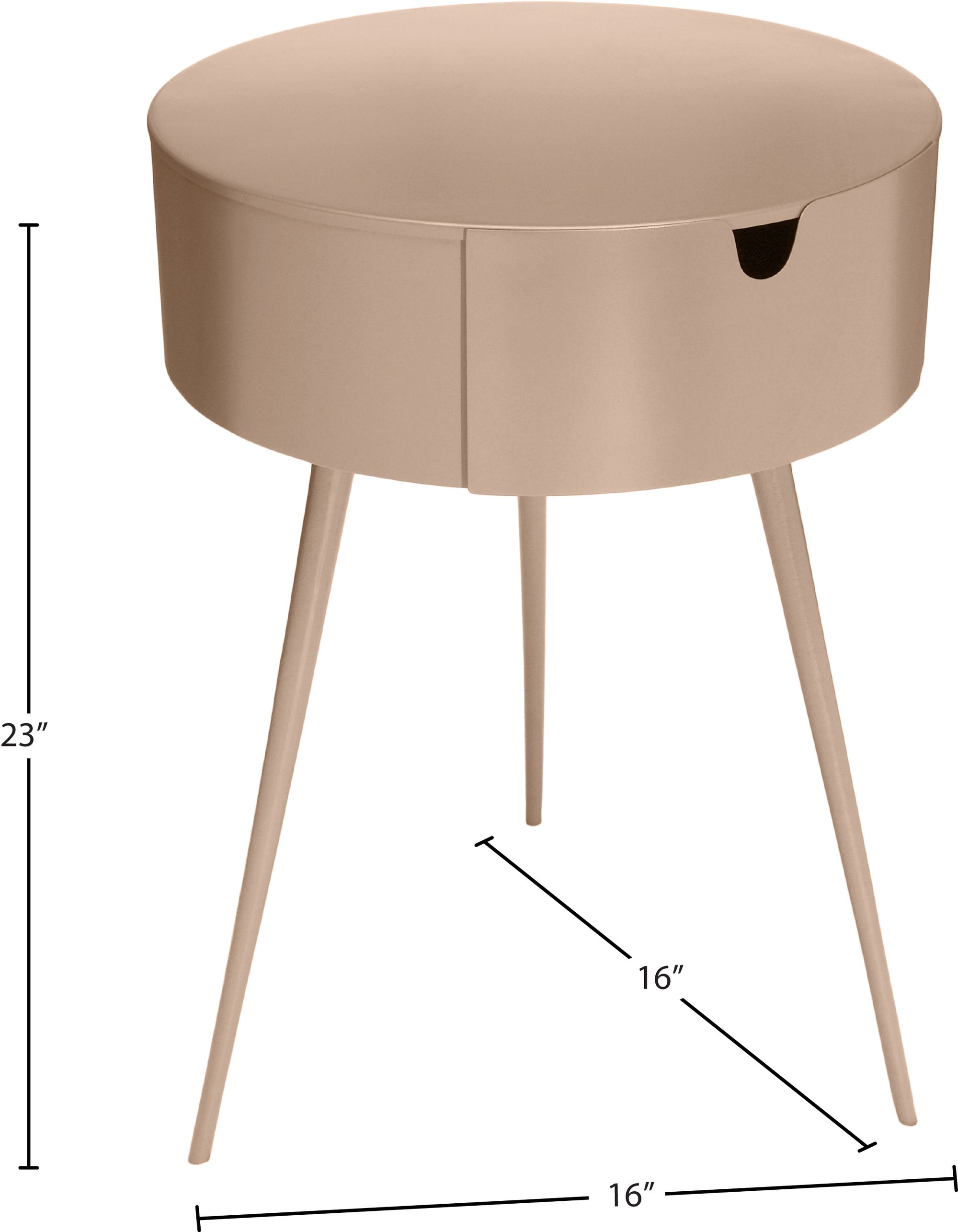 Bali 1-Drawer Metal Side Table/Nightstand