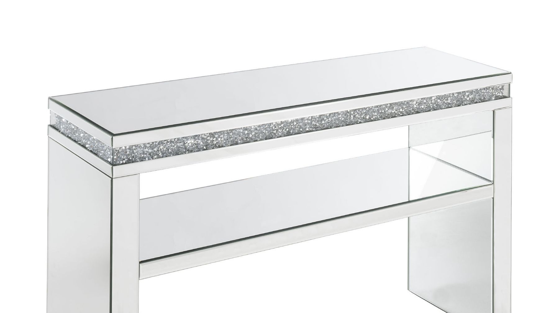 Noralie 90675 Mirrored/Faux Diamonds Sofa Table