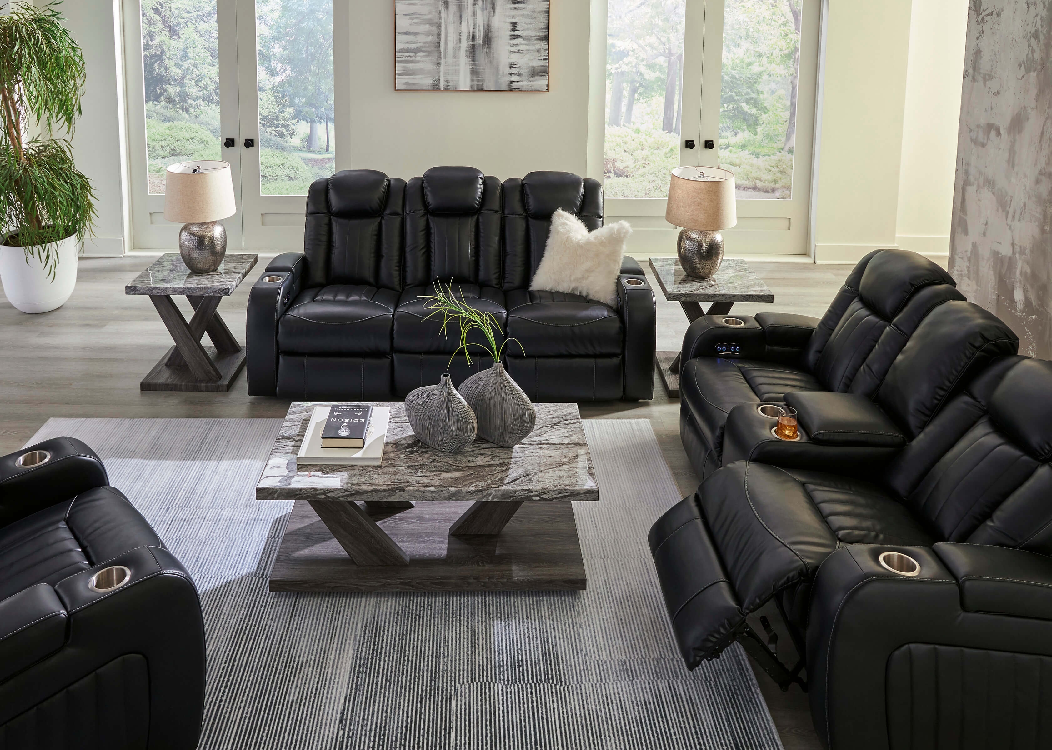 Ashley Caveman Den Power Reclining Living Room Set