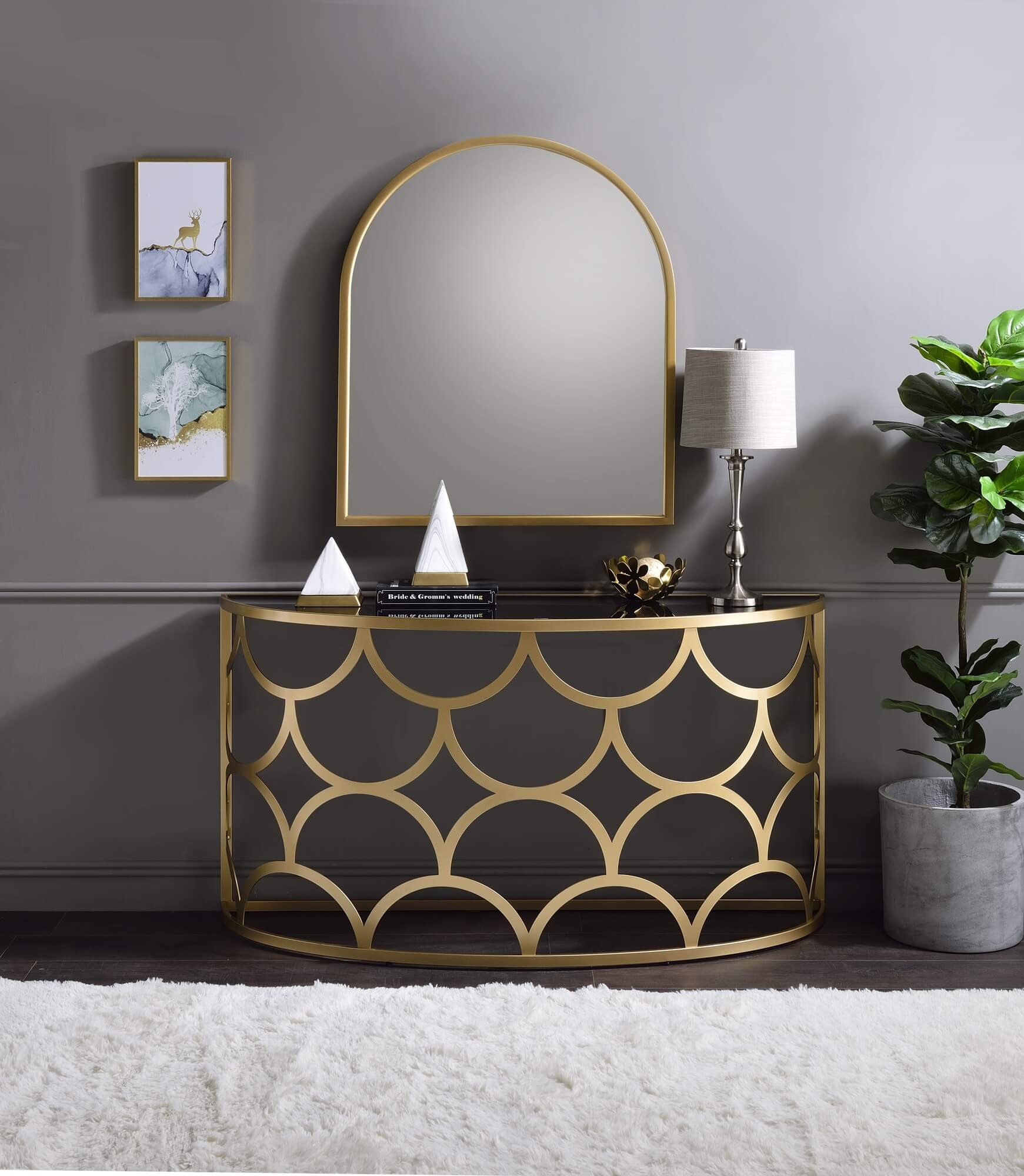 Altus Glass/Metal Sofa Table