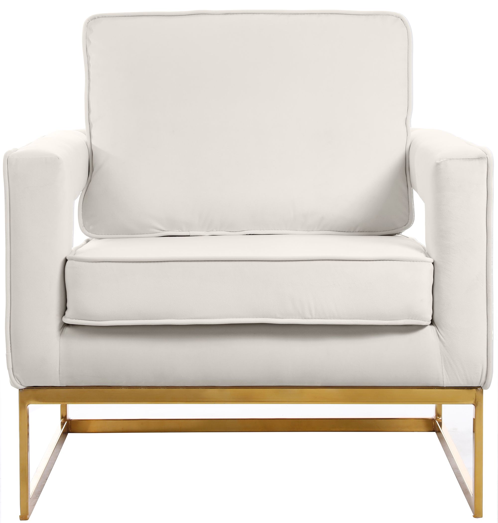 Noah Velvet Accent Chair with Gold Stainless Steel Base