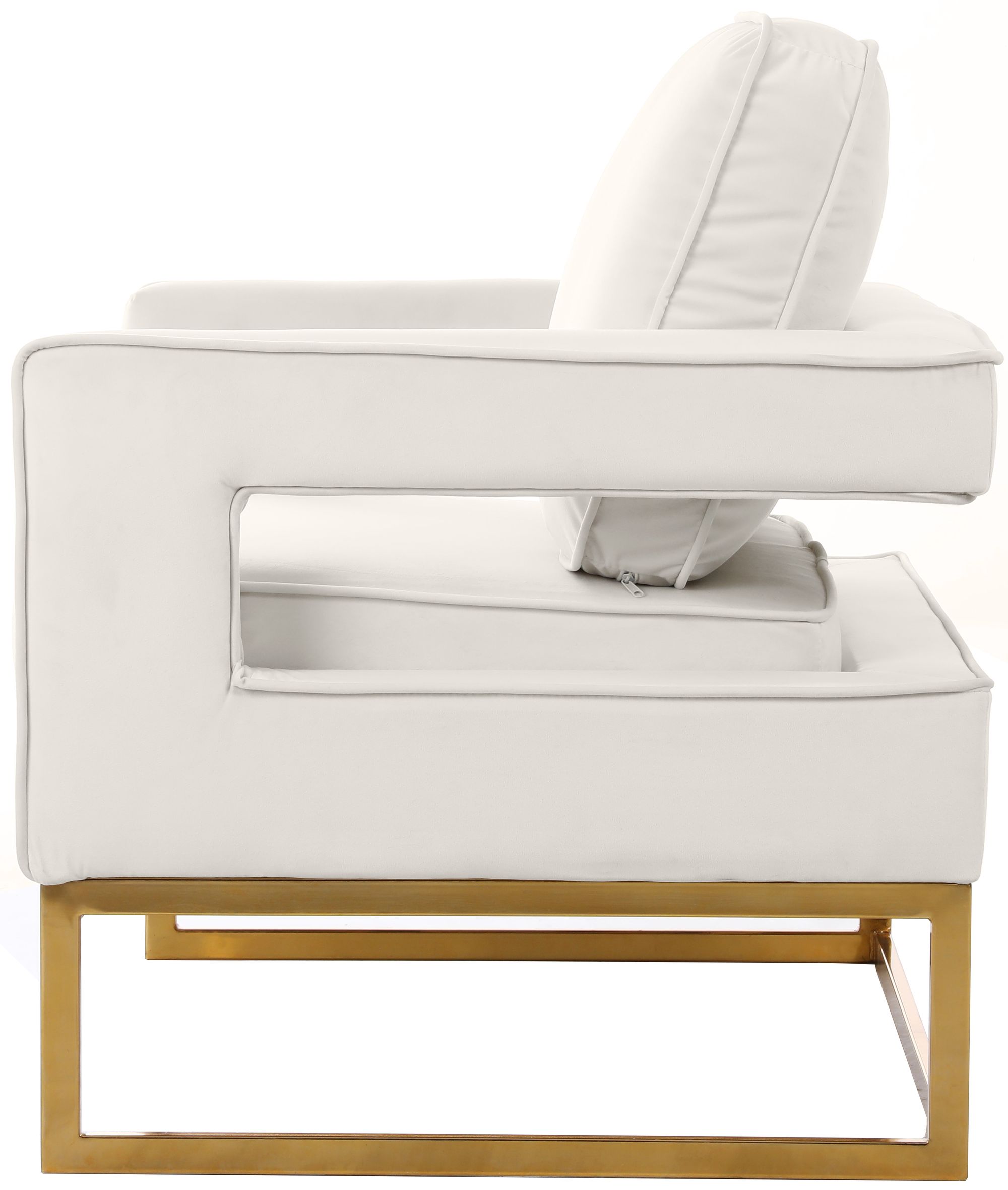 Noah Velvet Accent Chair with Gold Stainless Steel Base