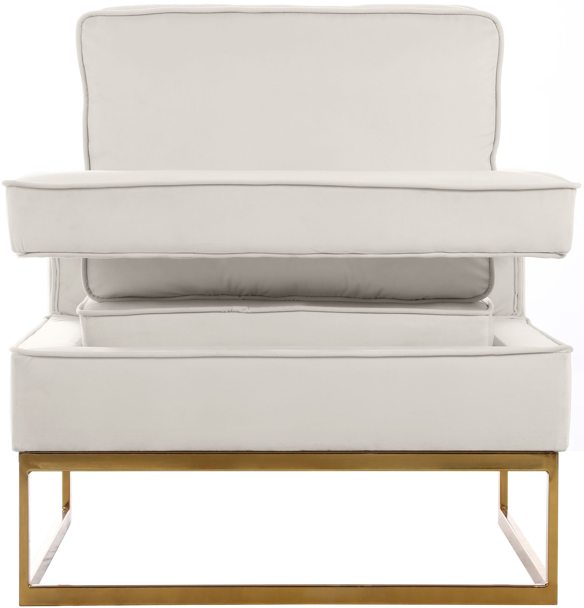 Noah Velvet Accent Chair with Gold Stainless Steel Base