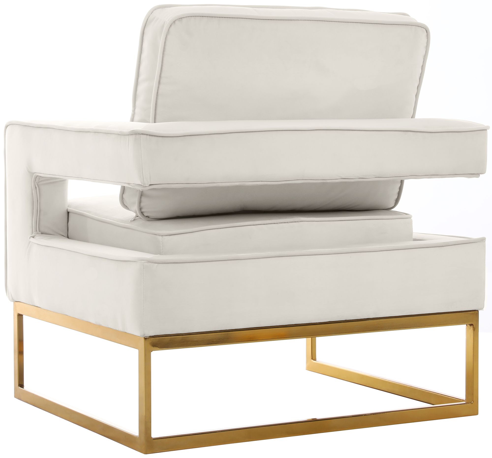 Noah Velvet Accent Chair with Gold Stainless Steel Base