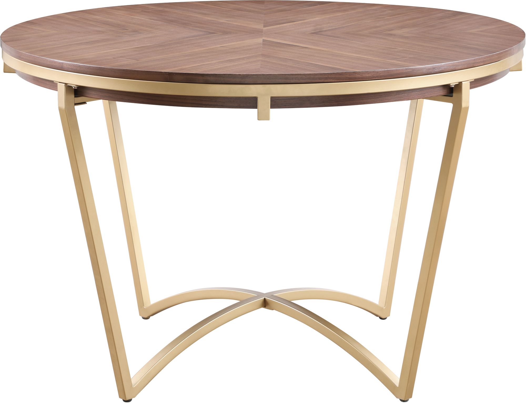 Eleanor 46" Round Wood Veneer Dining Table with Brushed Gold Base