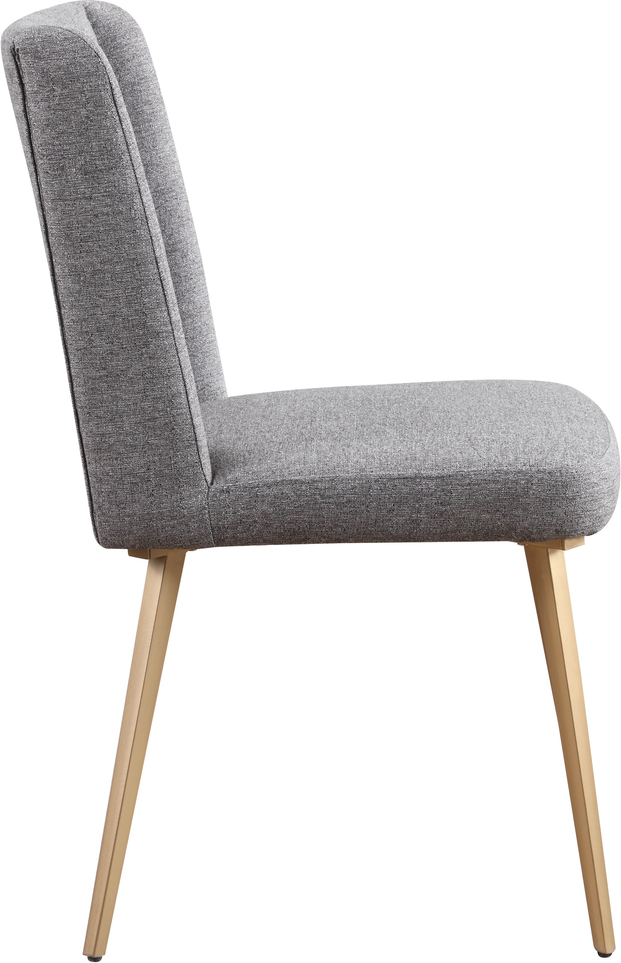 Eleanor Linen Dining Chair with Brushed Gold Legs