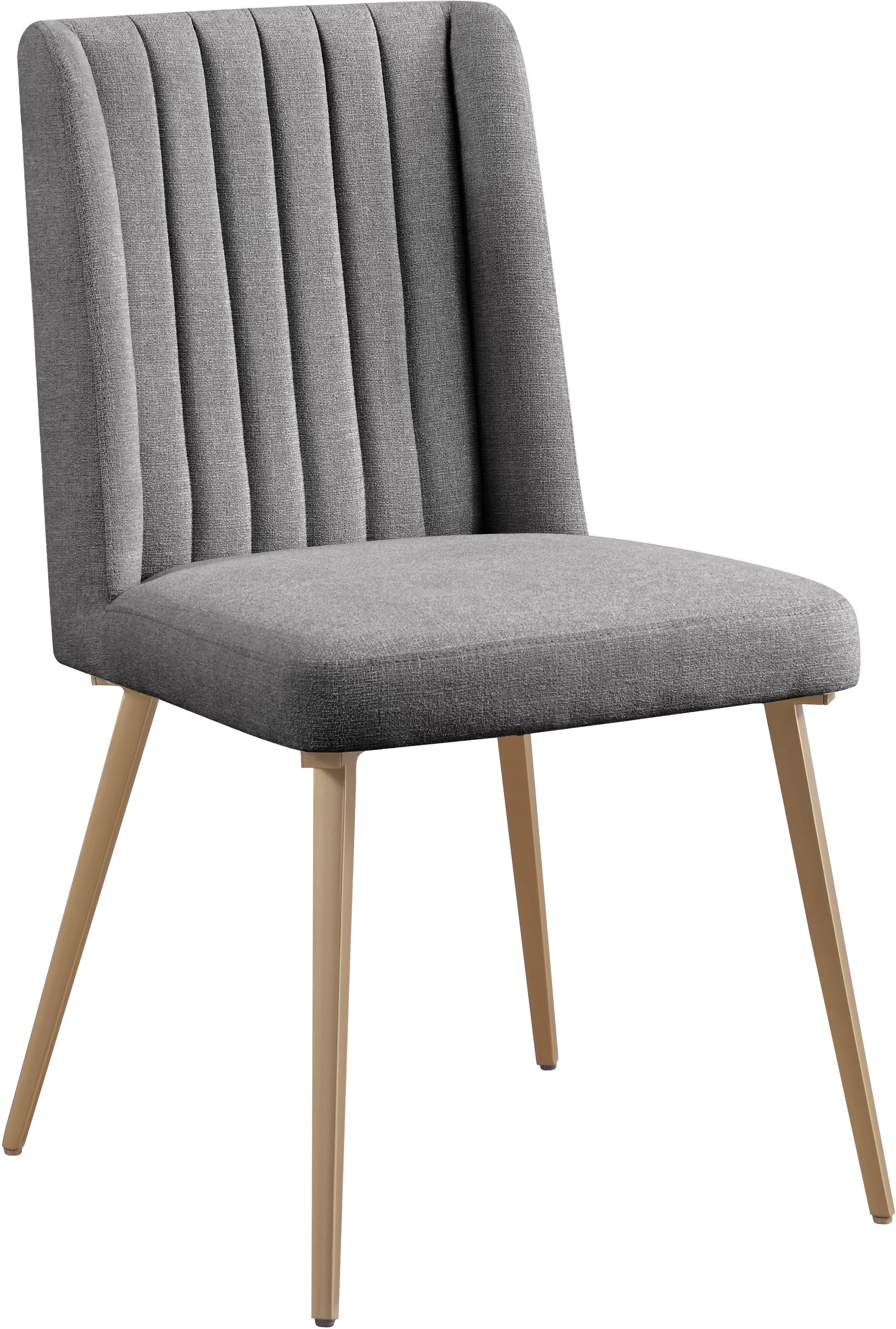 Eleanor Linen Dining Chair with Brushed Gold Legs