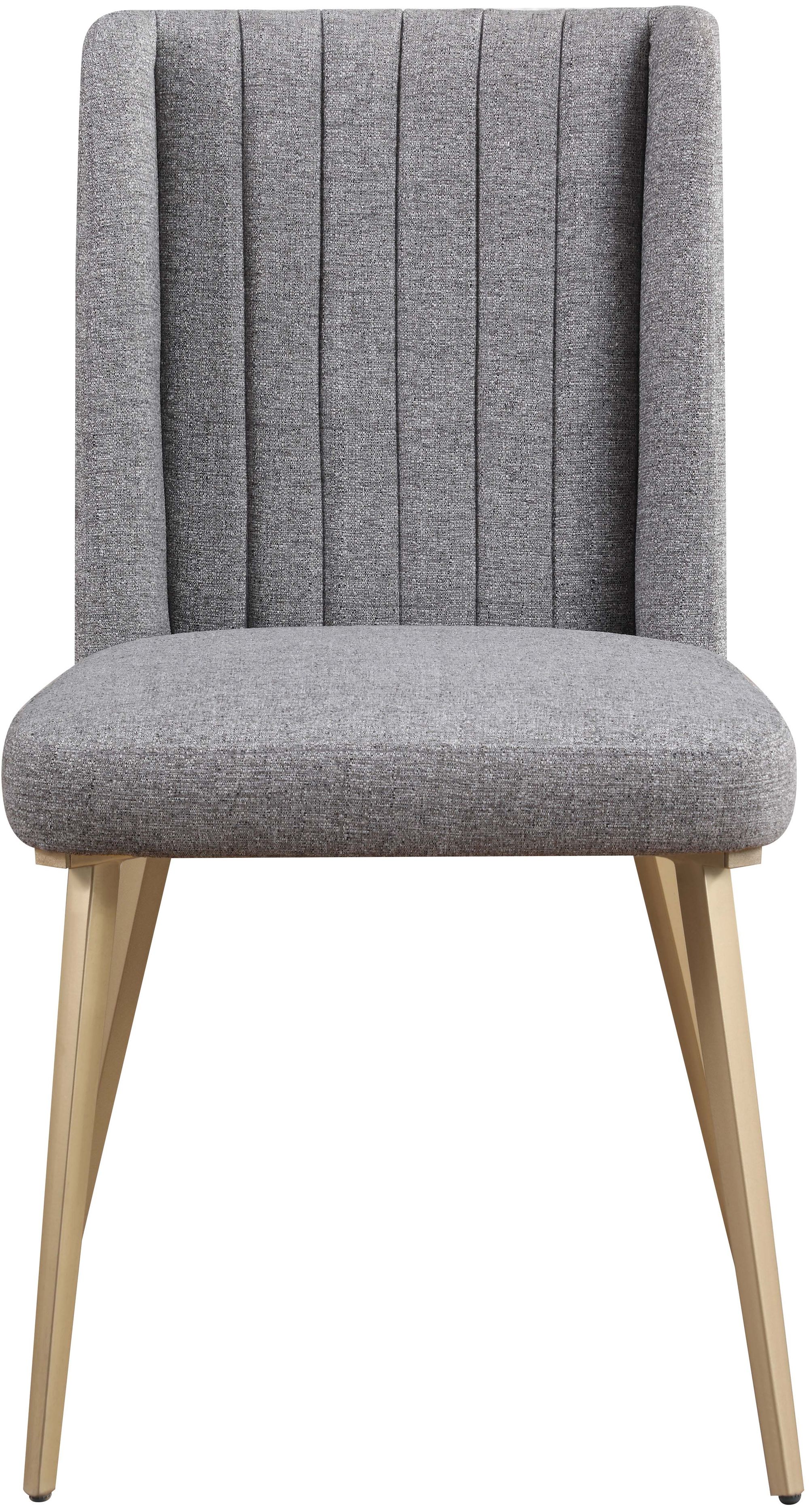 Eleanor Linen Dining Chair with Brushed Gold Legs