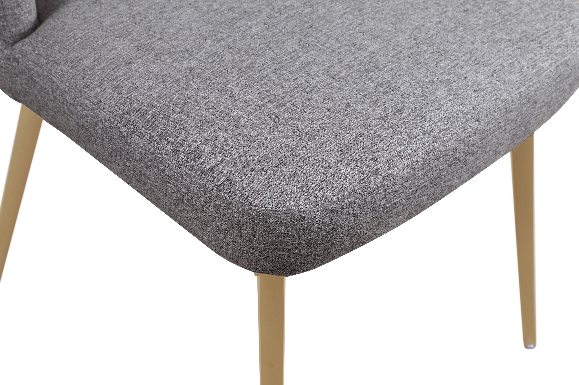 Eleanor Linen Dining Chair with Brushed Gold Legs