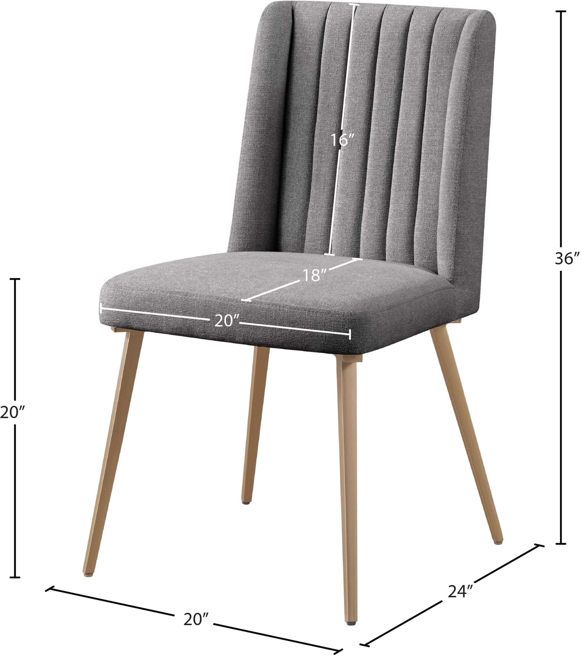Eleanor Linen Dining Chair with Brushed Gold Legs