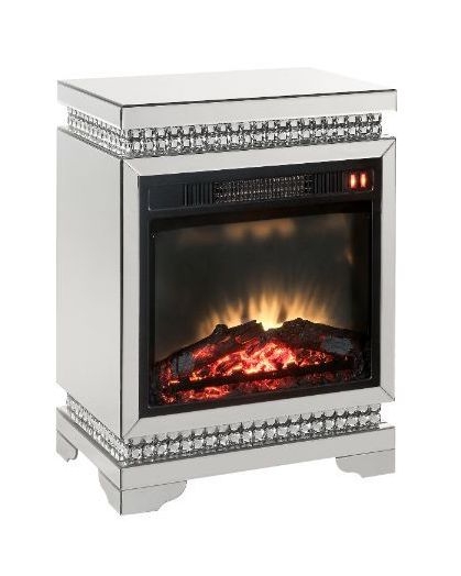 Lotus 90870 Mirror/Faux Diamonds LED Fireplace w/ Remote Control & Timer