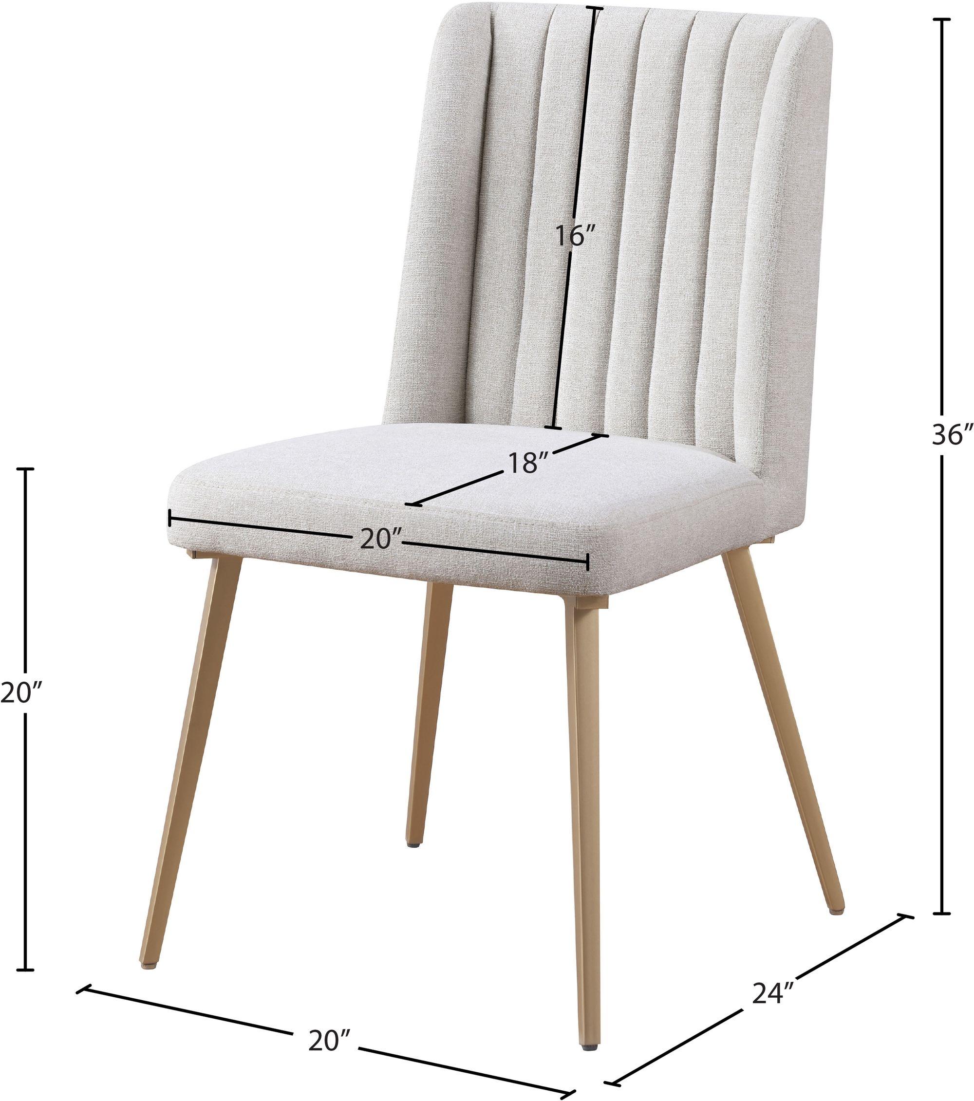 Eleanor Linen Dining Chair with Brushed Gold Legs